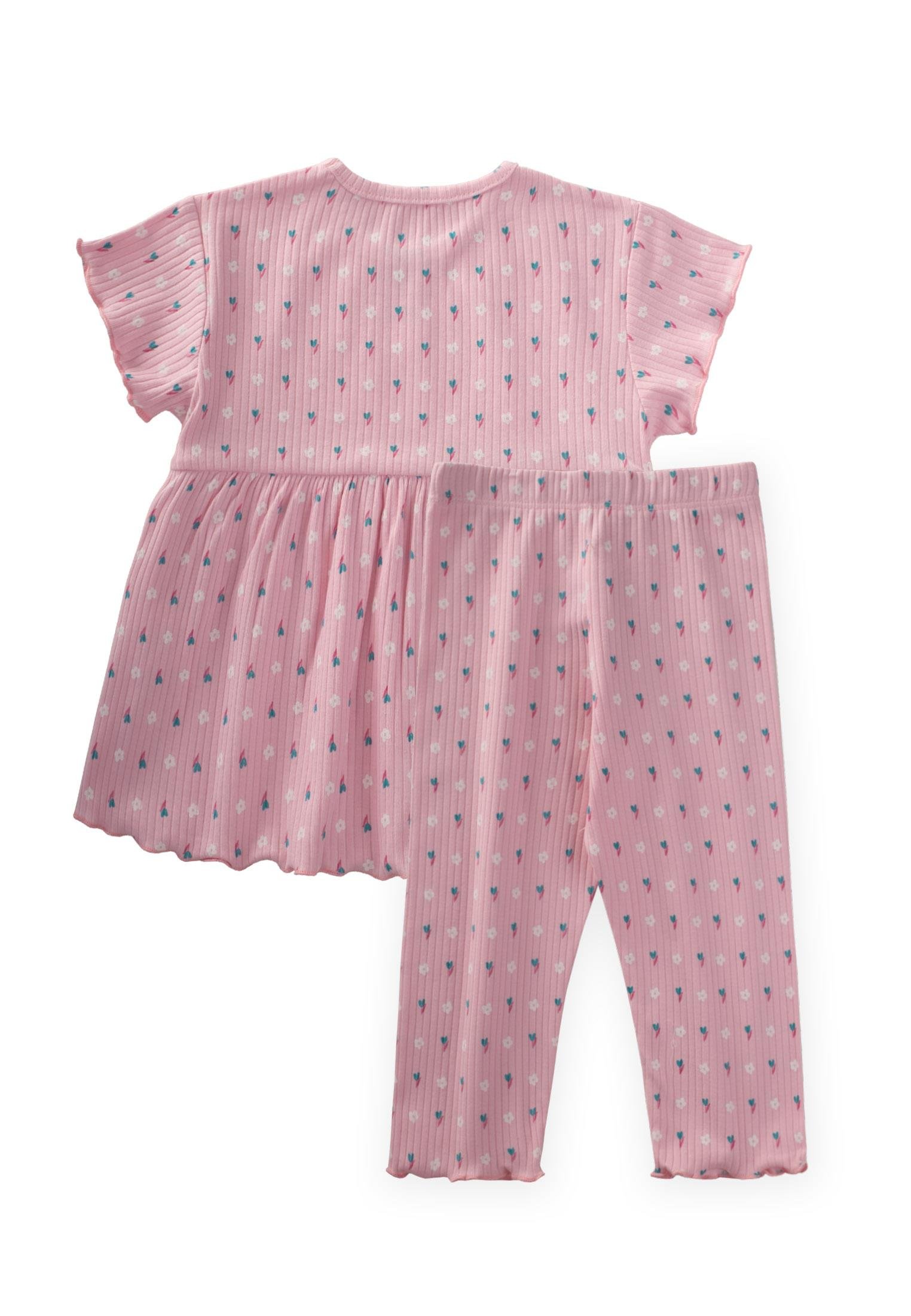 CigitDesenli Fitilli Tunik Takım 1-8 Yaş PEMBE