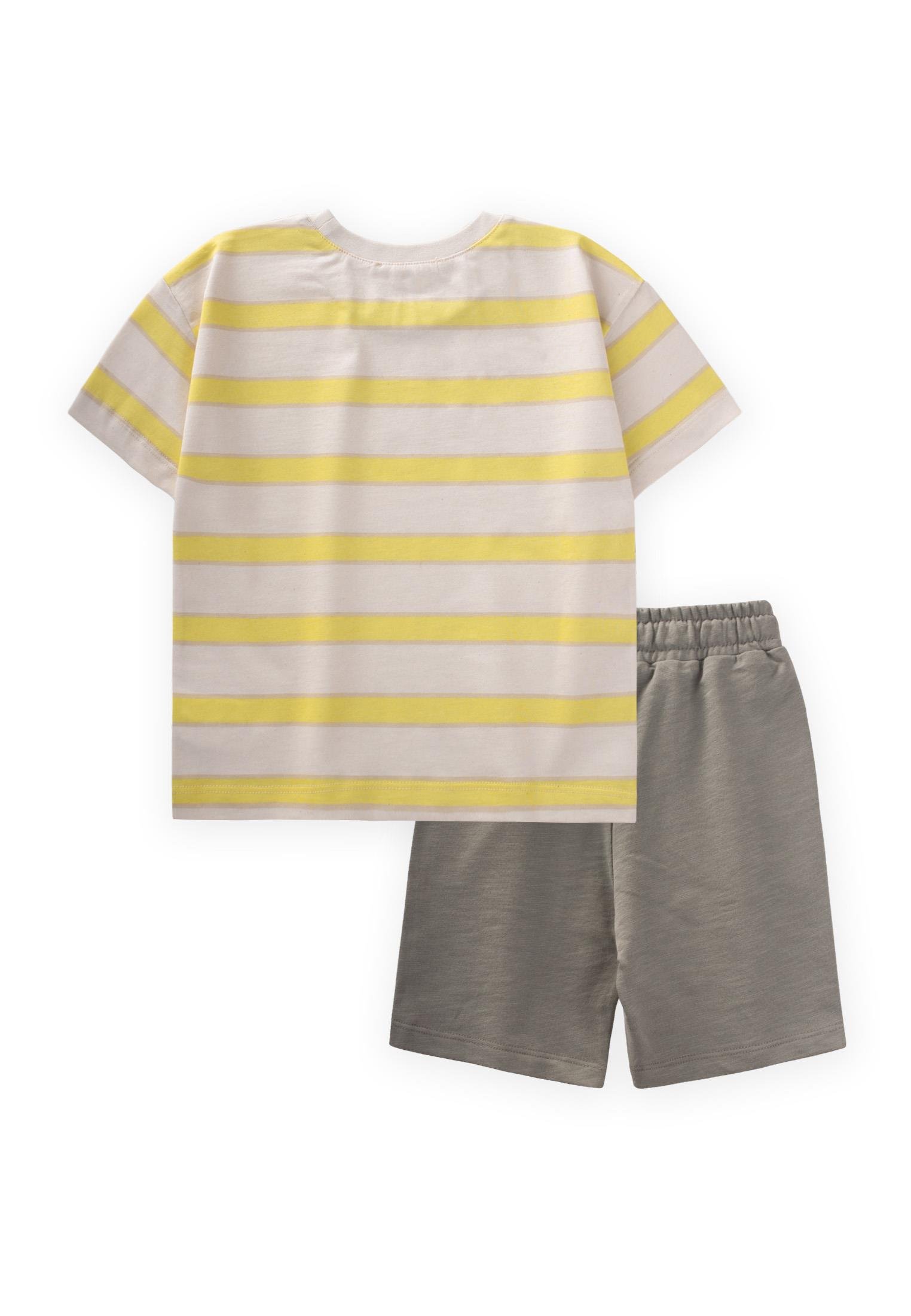 CigitÇizgili Cepli Kaprili Takım 2-10 Yaş SARI ÇİZGİLİ