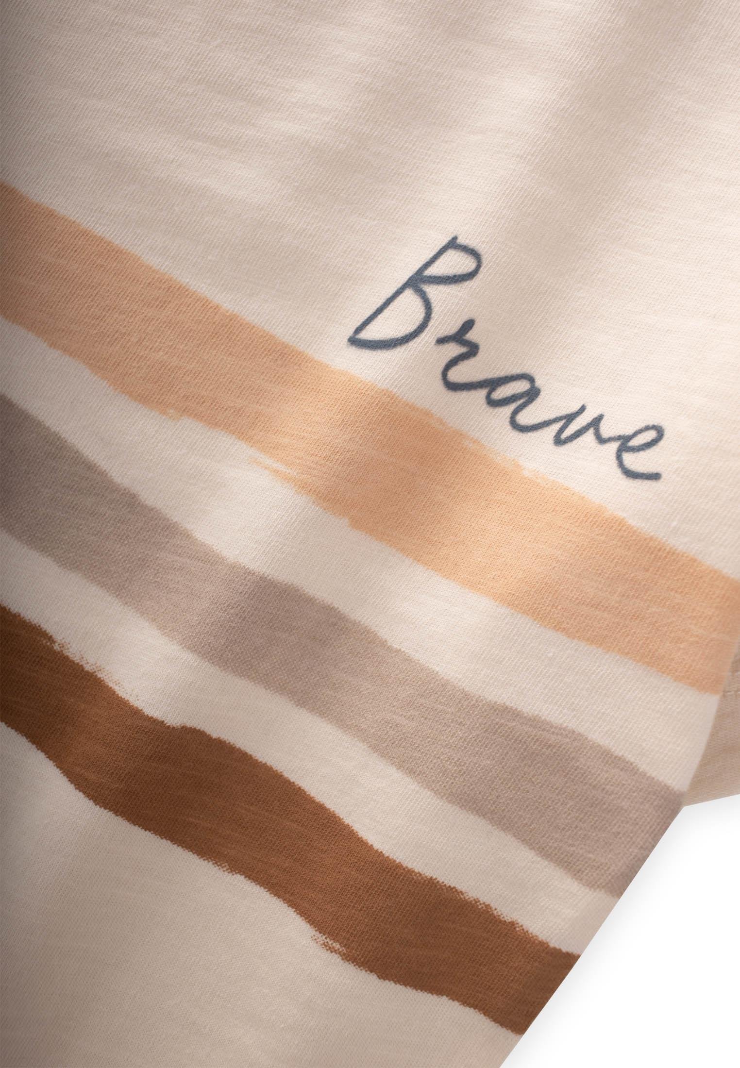 CigitBrave Çizgili T-Shırt Takım 2-10 Yaş EKRU VİZON