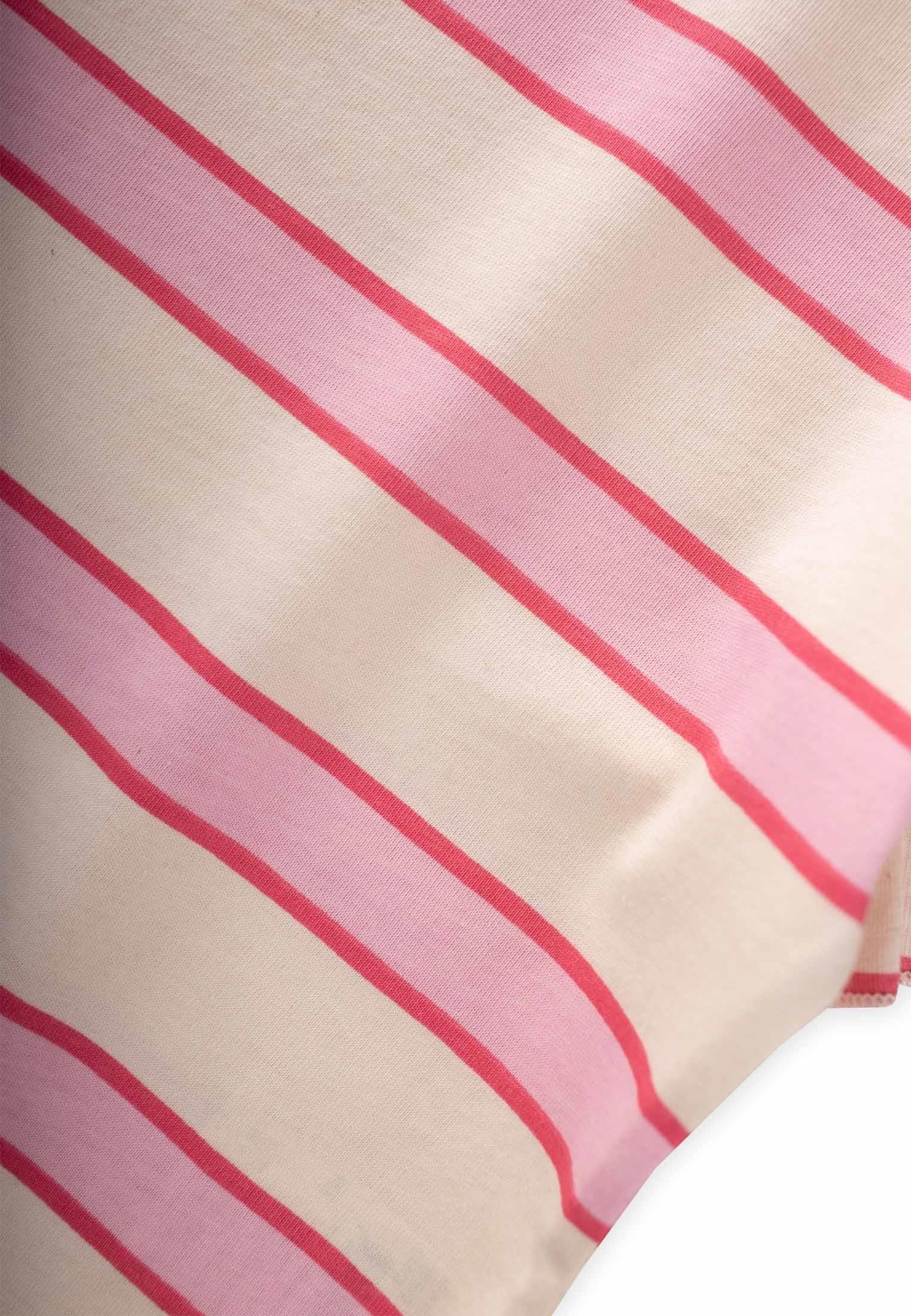 CigitÇizgili Bağlamalı Kız T-Shırt 3-10 Yaş PUDRA GENİŞ ÇİZGİ