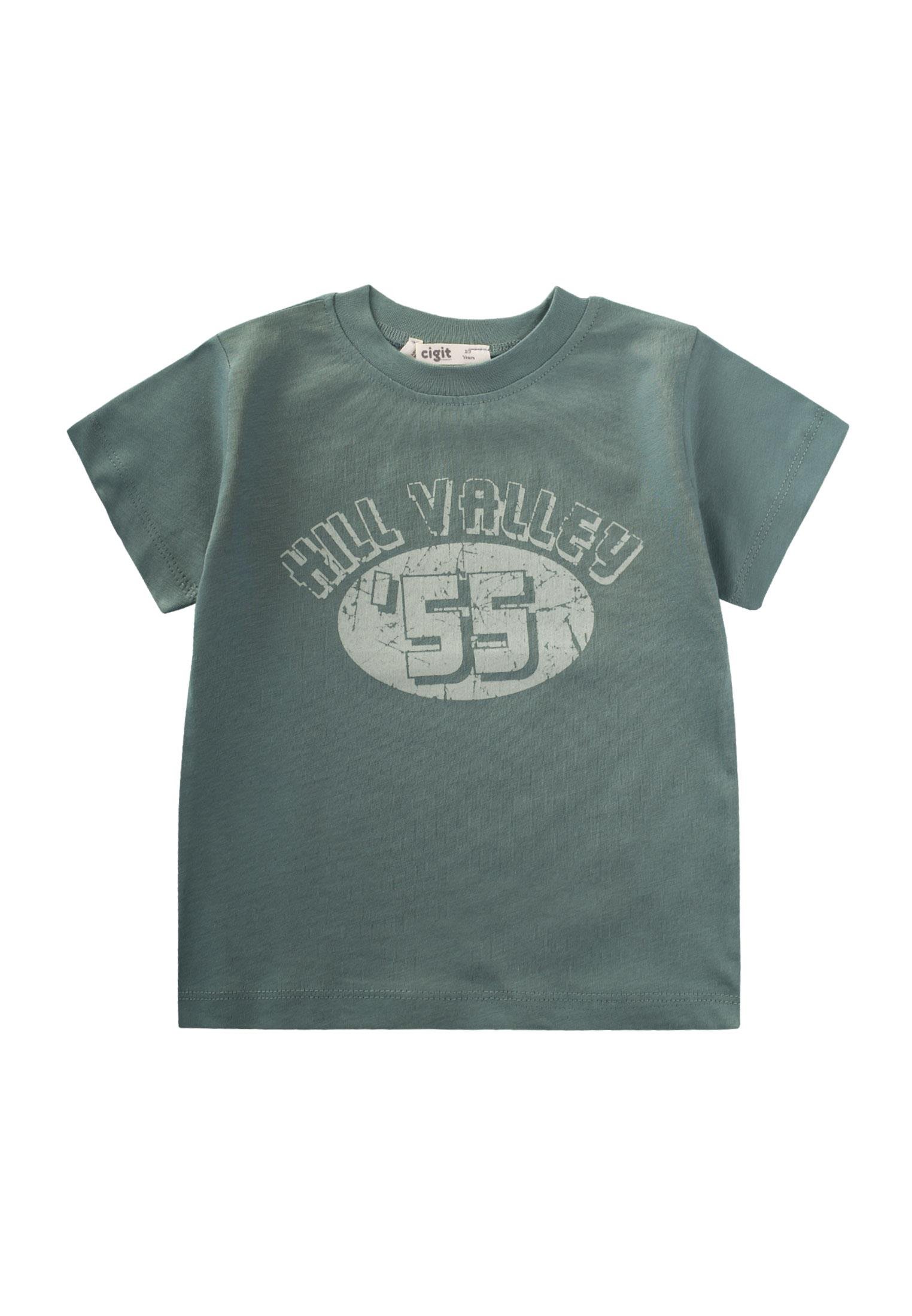 Cigit55 Baskılı T-Shırt 2-7 Yaş YEŞİL