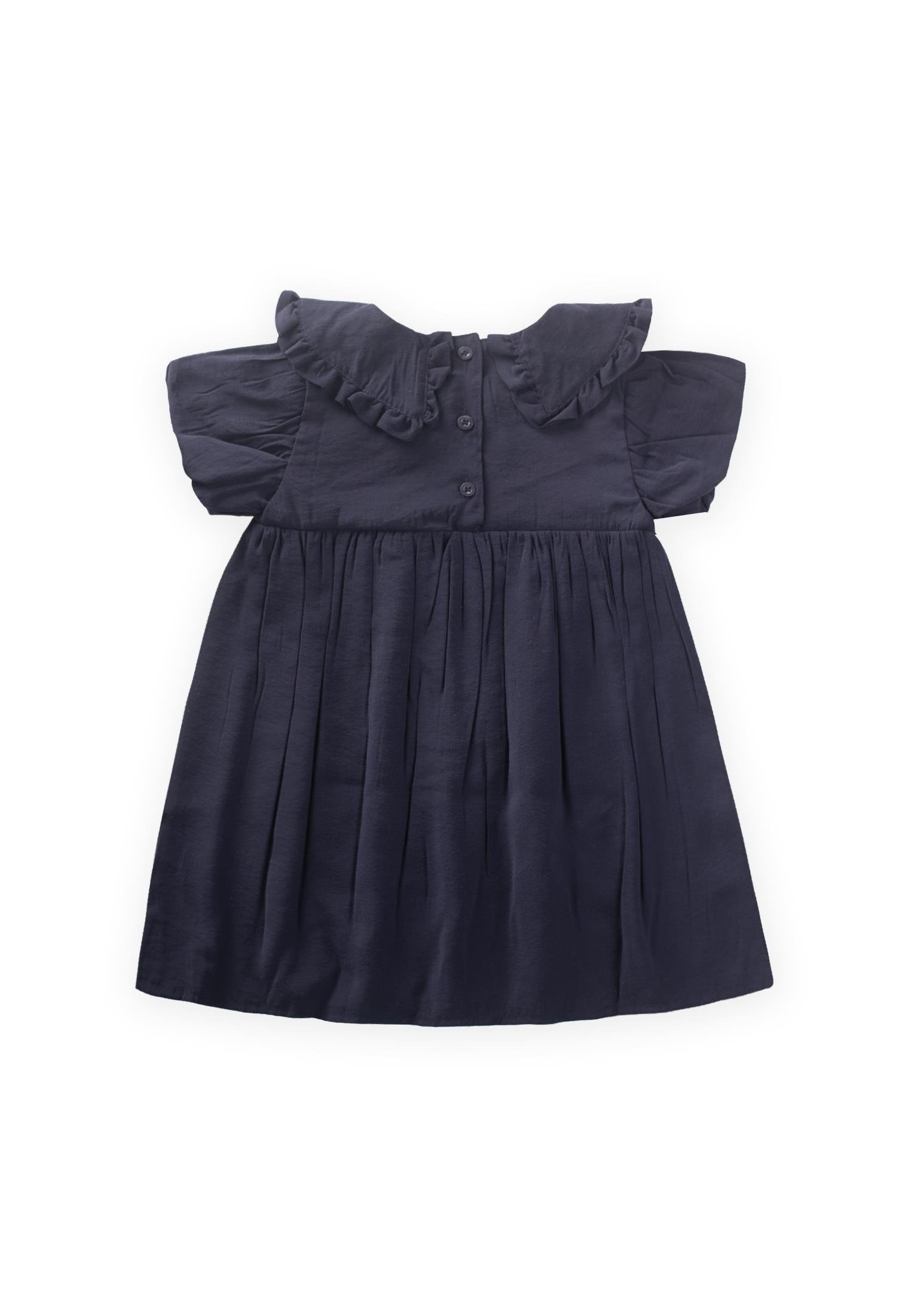 CigitYakalı Modal Elbise 2-10Yaş LACİVERT