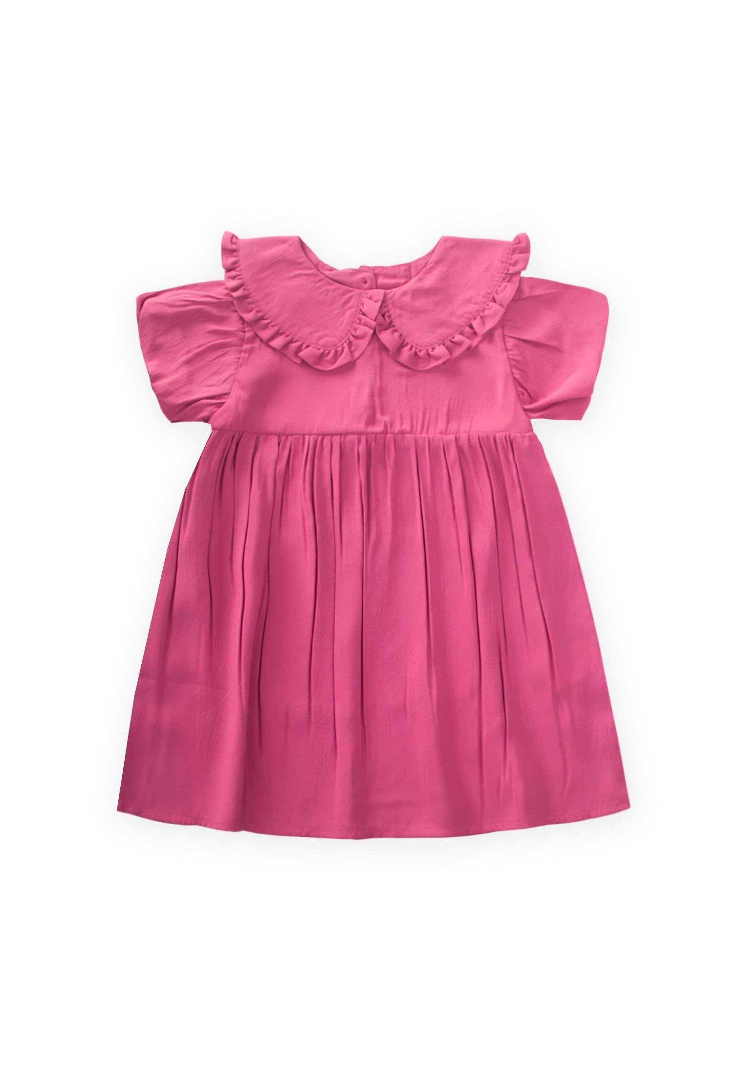 CigitYakalı Modal Elbise 2-10Yaş FUŞYA