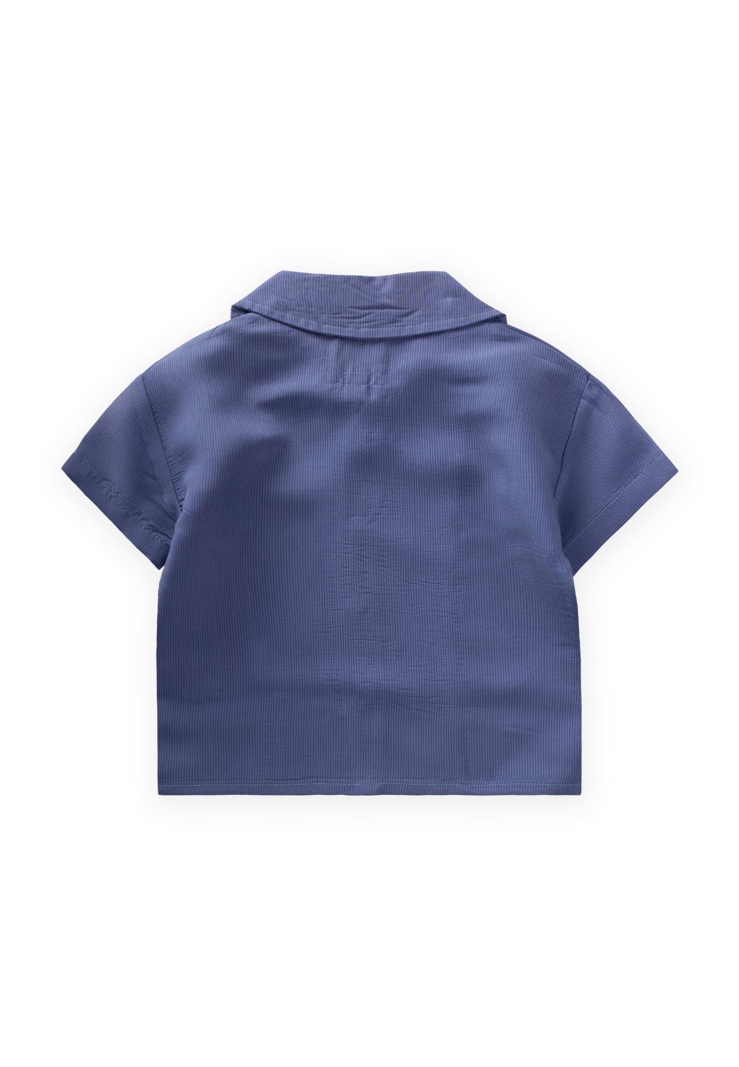 CigitHawai Çizgili Modal Gömlek 1-8 Yaş İNDİGO MAVİ