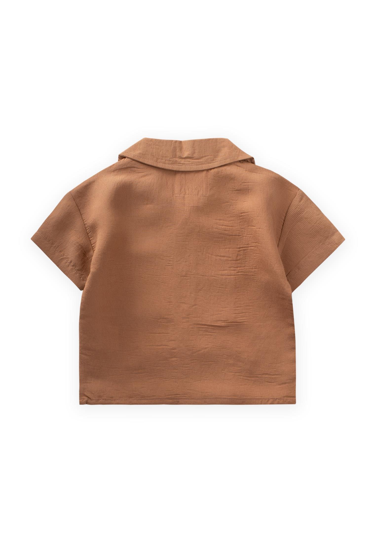 CigitHawai Çizgili Modal Gömlek 1-8 Yaş CAMEL