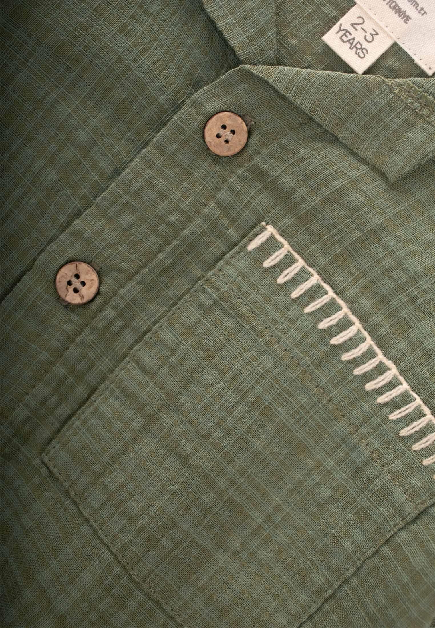 CigitEl İşi Detaylı Gömlek Takım 2-10 Yaş YEŞİL