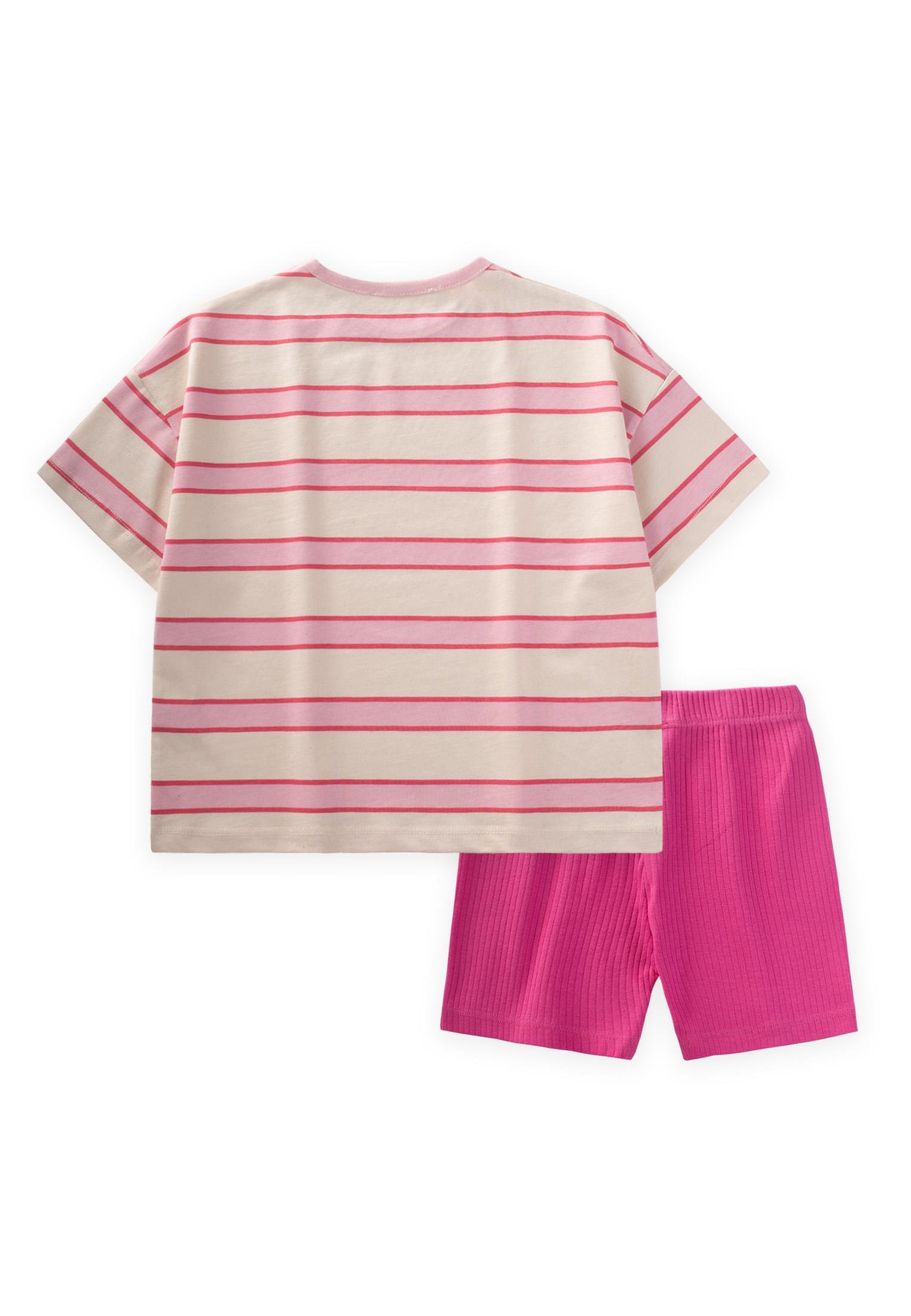 CigitKısa Taytlı Desenli T-Shırt Takım 2-8 Yaş EKRU