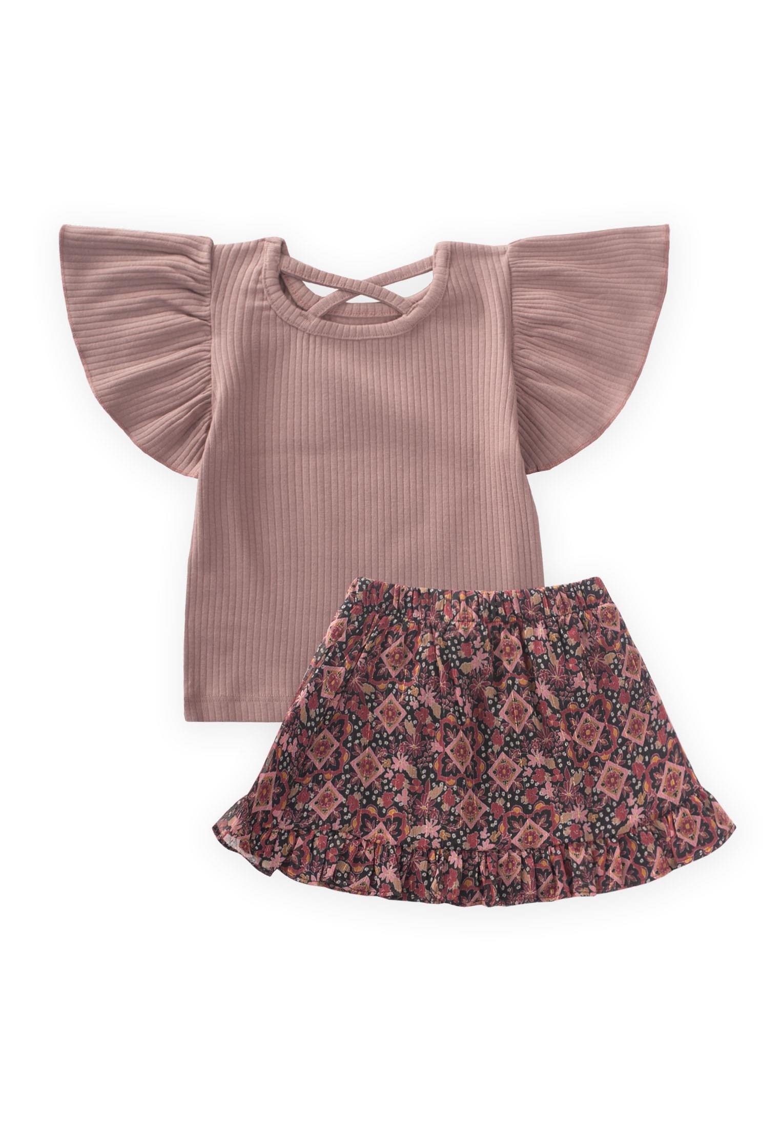 CigitEtekli Kelebek Kol T-Shırt Takım 1-8 Yaş BAKIR