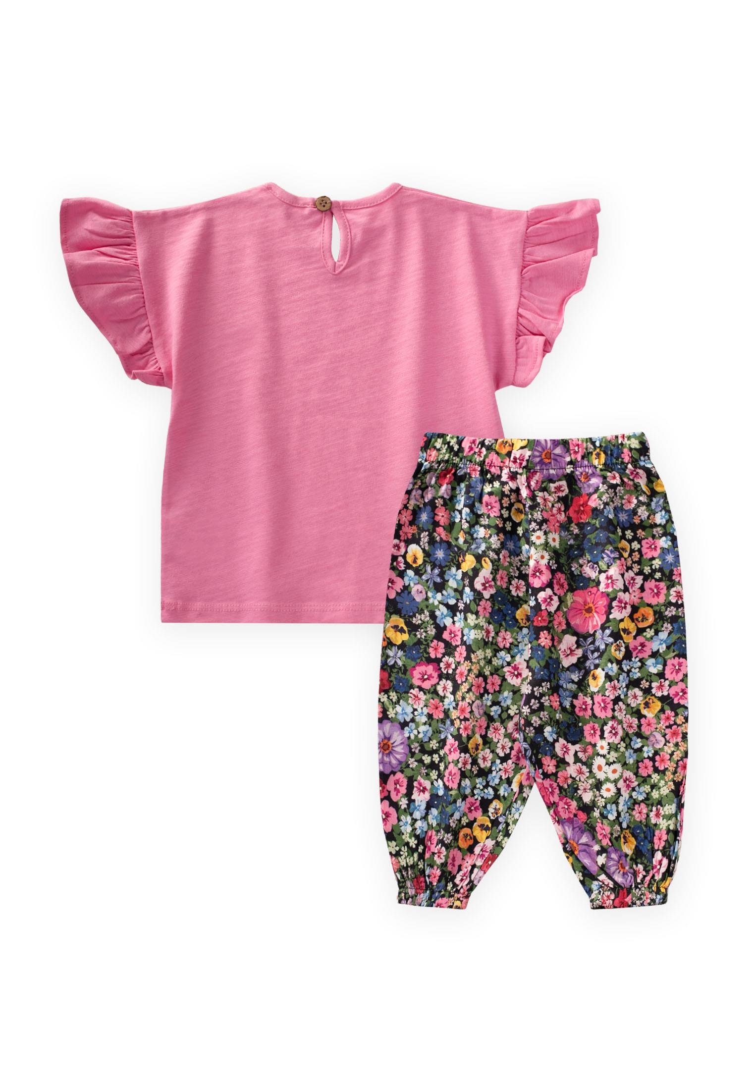 CigitViskon Şalvarlı T-Shırt Takım 1-8 Yaş PEMBE