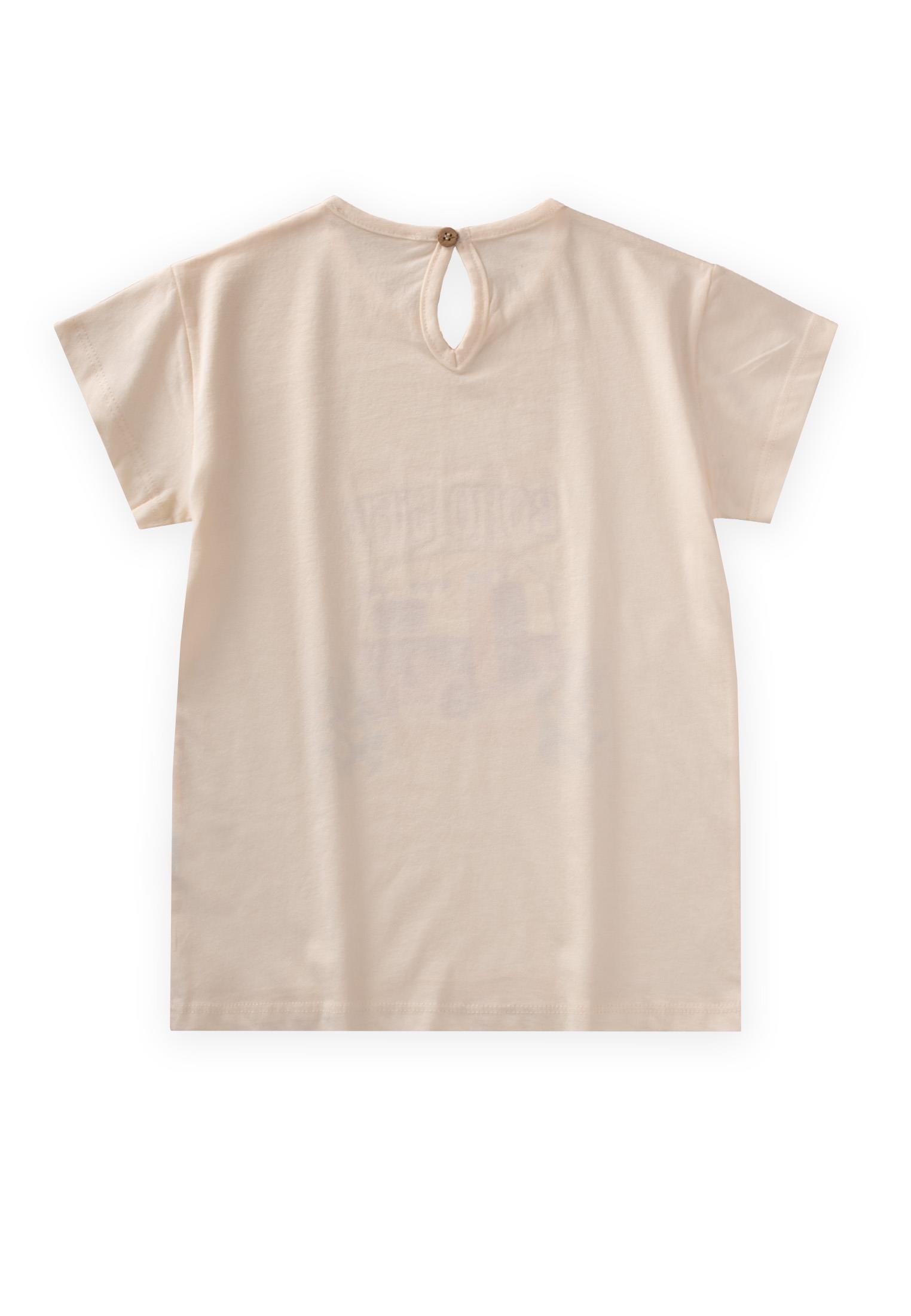 CigitBoho Karavan Baskılı T-Shırt 8-12 Yaş EKRU