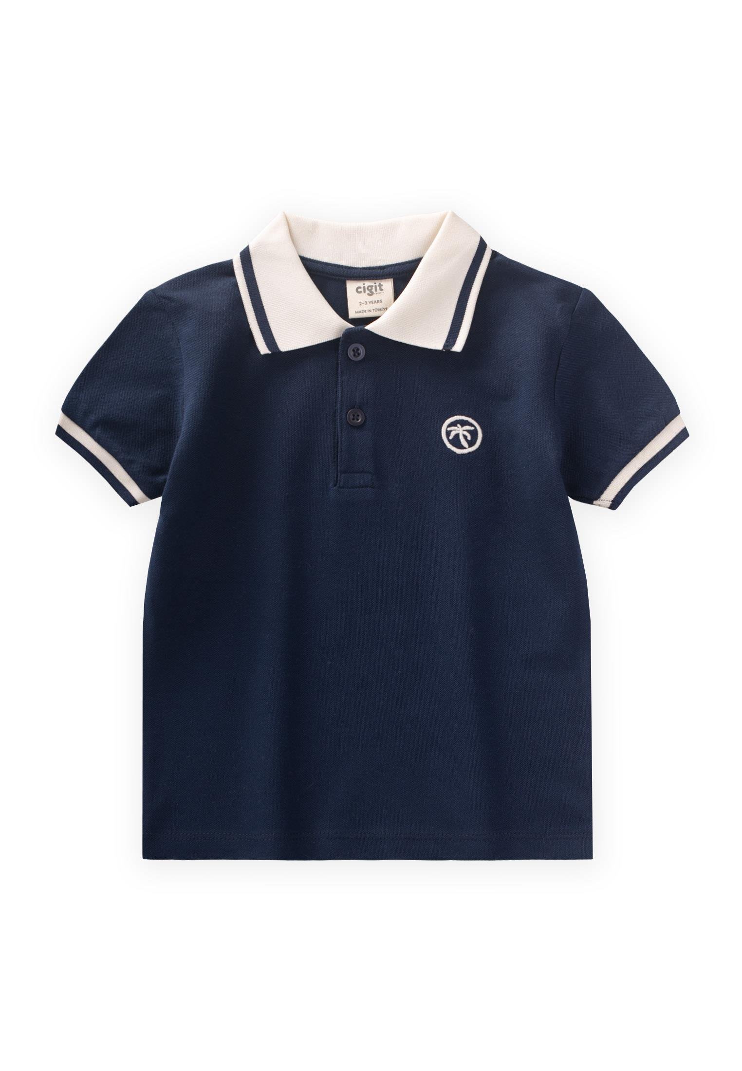 CigitPolo Yaka T-Shırt 2-10 Yaş LACİVERT