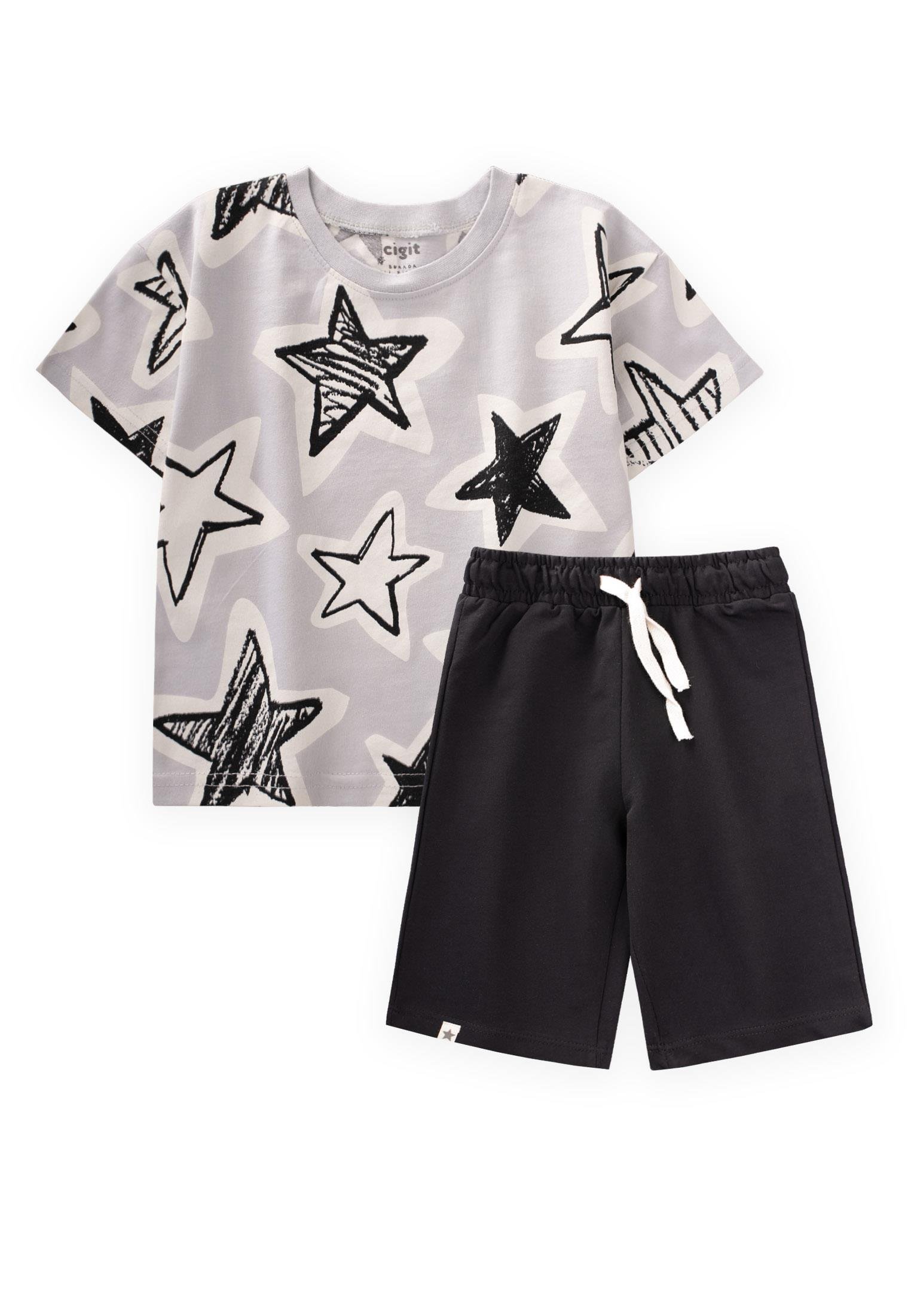CigitDesenli Basic Kaprili Takım 2-10 Yaş TAŞ