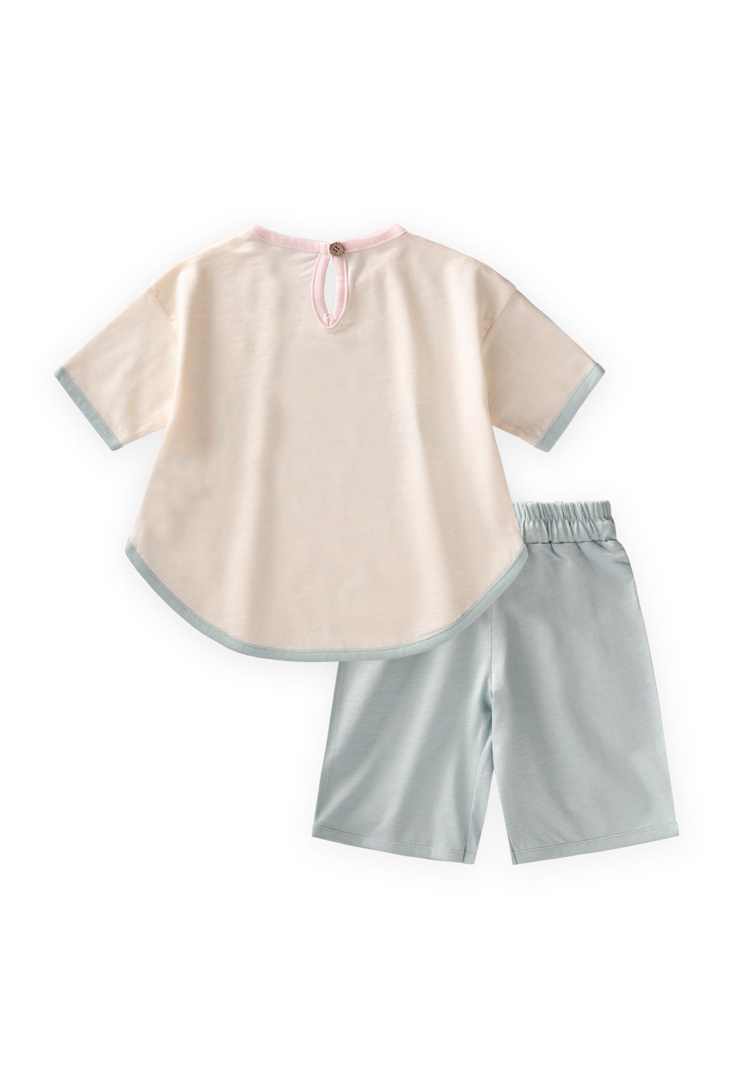 CigitBiye Garnili Oversize Şortlu Takım 1-7 Yaş EKRU