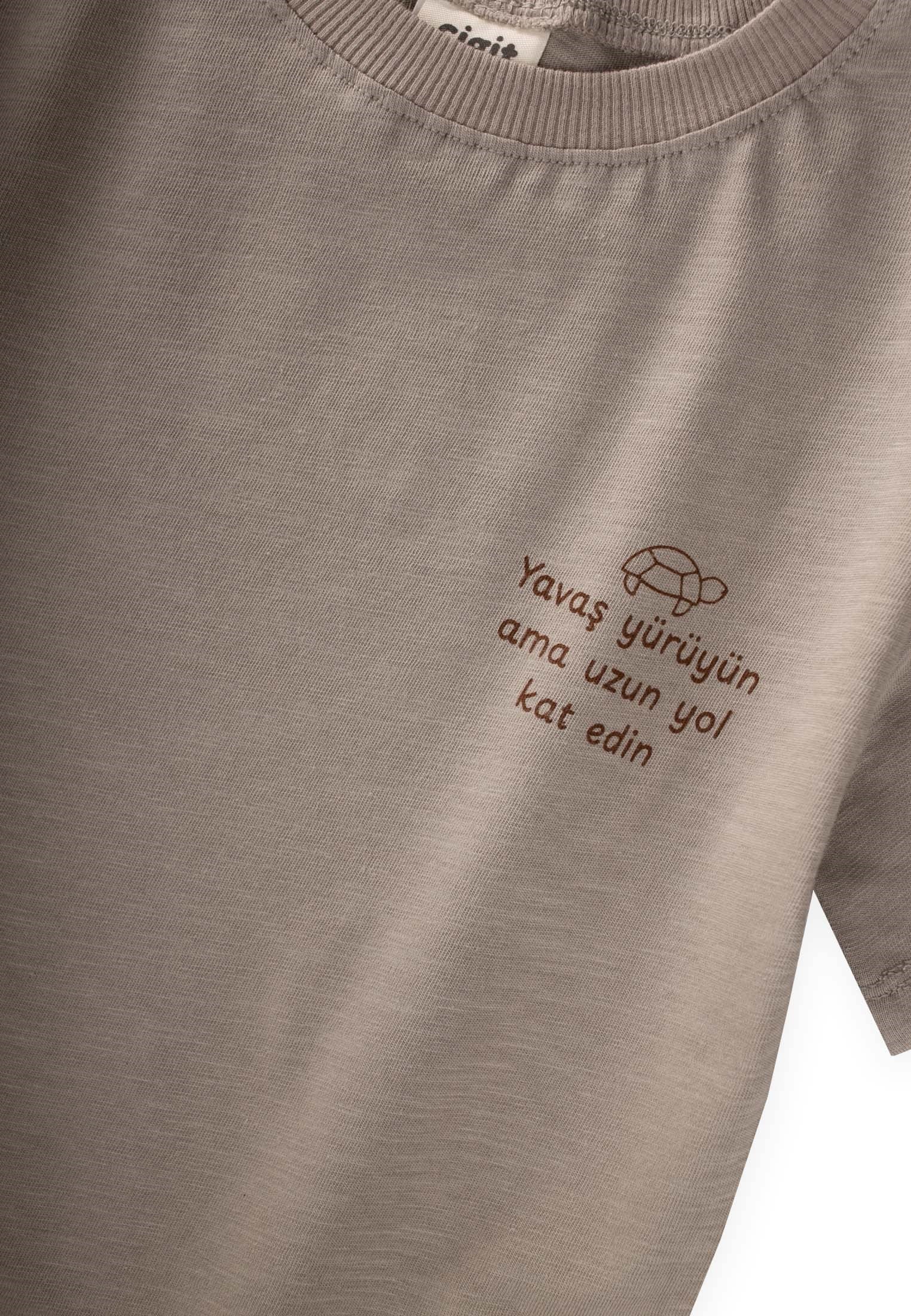 CigitSlogan Baskılı T-Shirt 2-10 Yaş S VİZON