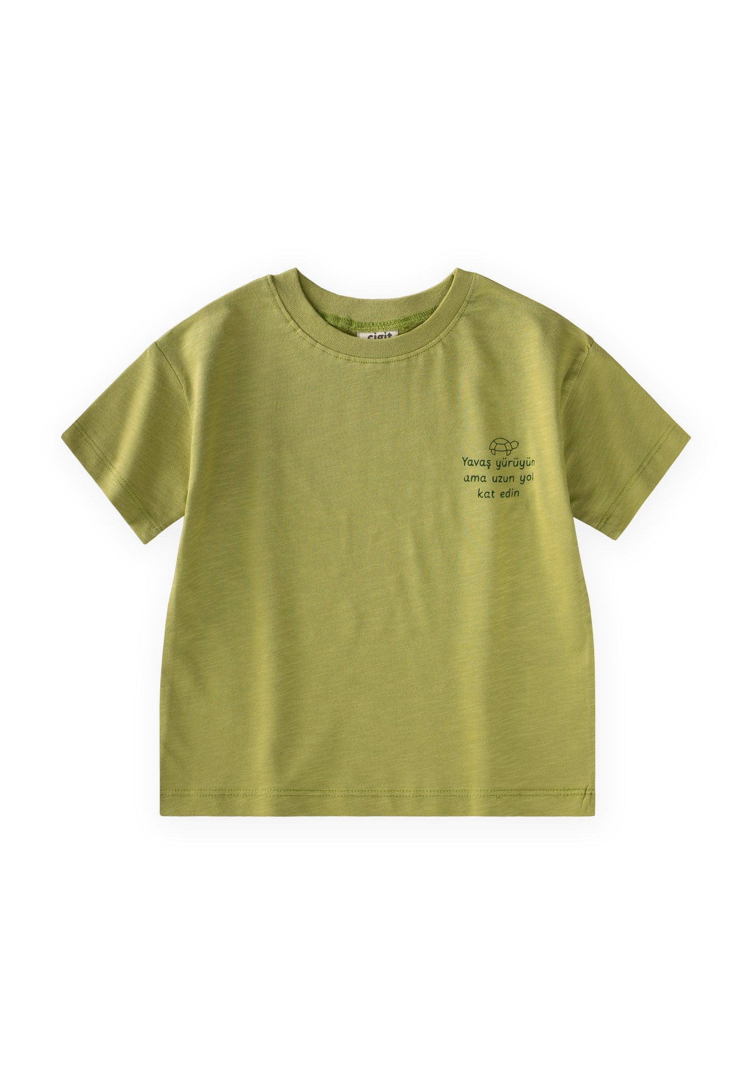 CigitSlogan Baskılı T-Shirt 2-10 Yaş LİME