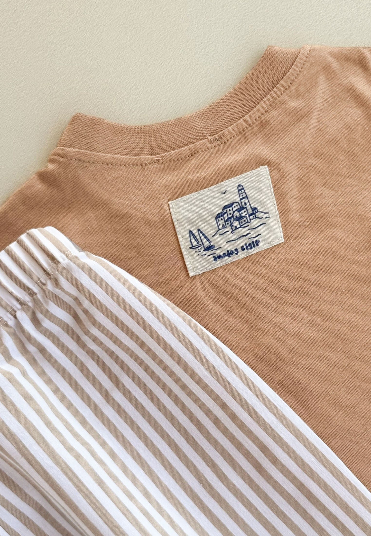 CigitOversize T-Shirt Takım 2-10 Yaş CAMEL