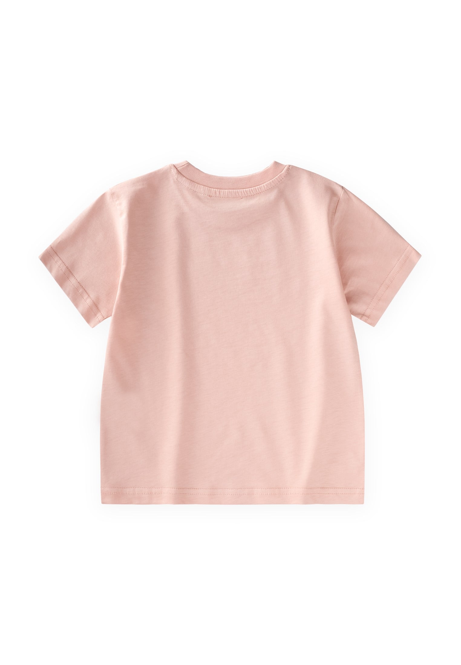 CigitEtiket Detaylı T-Shirt 2-10 Yaş PUDRA PEMBE