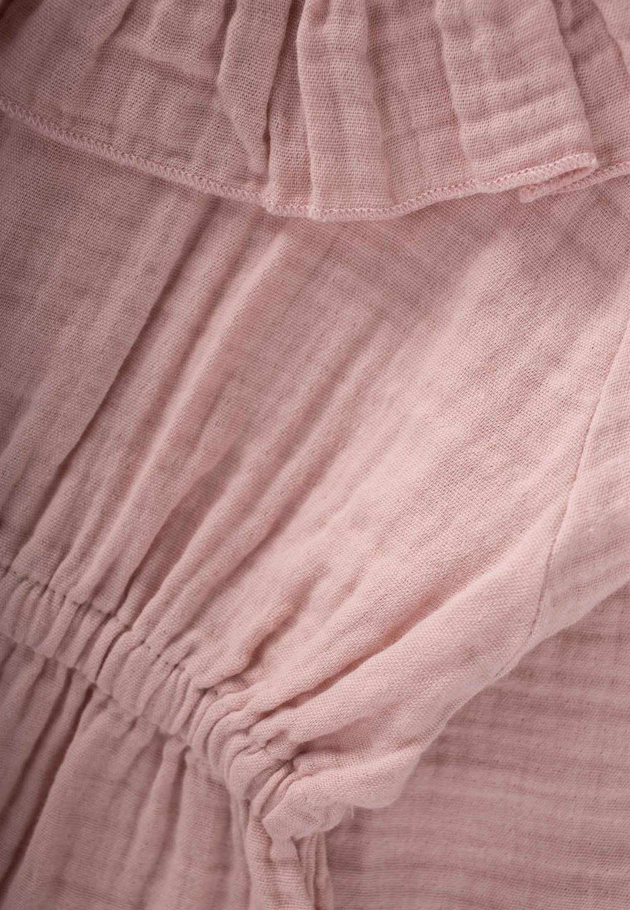 70930 - 5002CigitMevsimlik Yakası Fırfırlı Müslin Tulum 0-3 Yaş PUDRA PEMBE