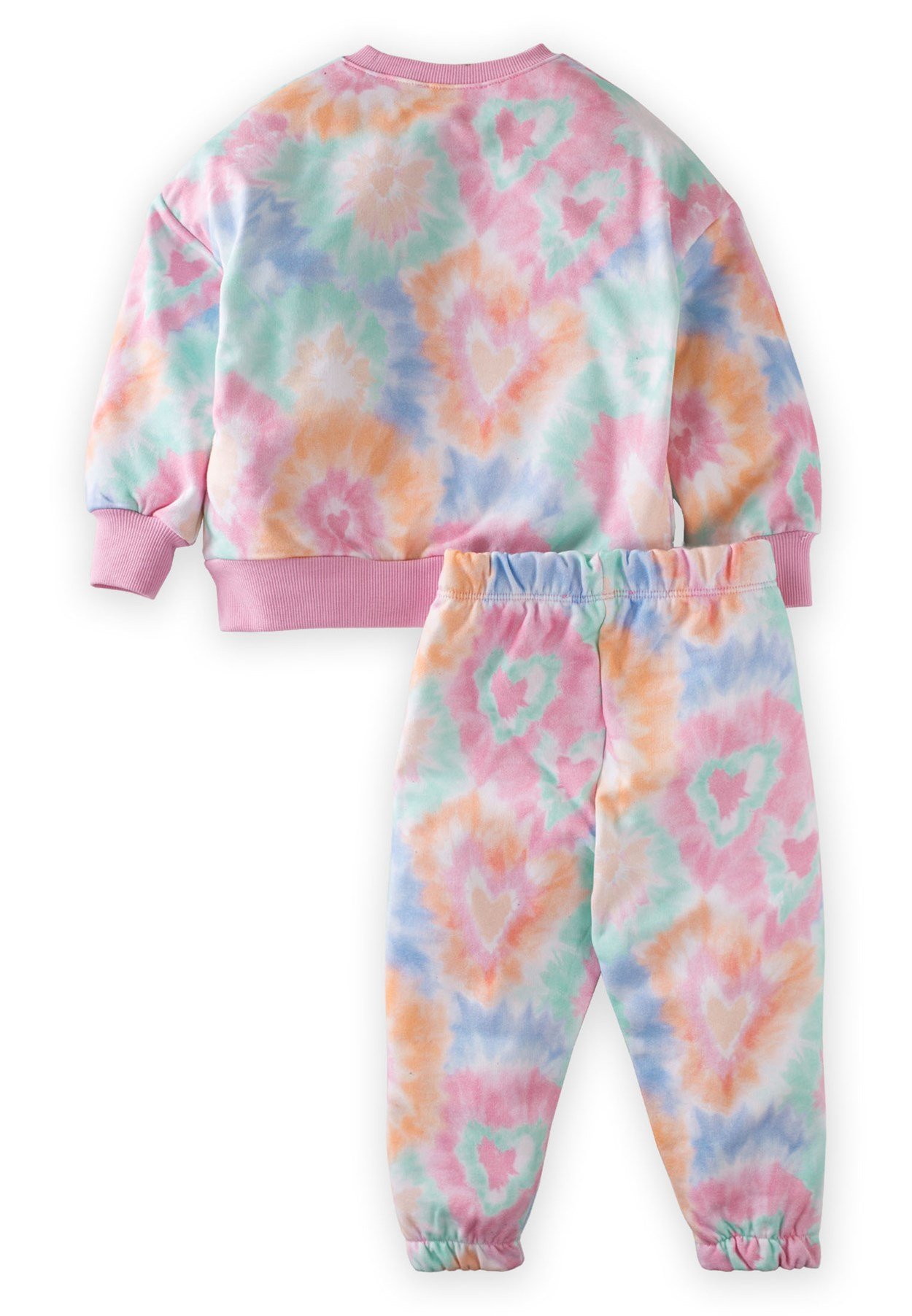 CigitBatik Desenli Sweatshırt Takım 2-9 Yaş PEMBE BATİK