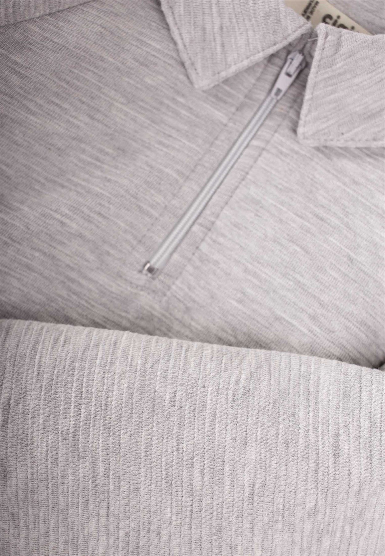 CigitFermuar Yakalı Oversize Sweatshırt Takım 3-9 Yaş GRİ