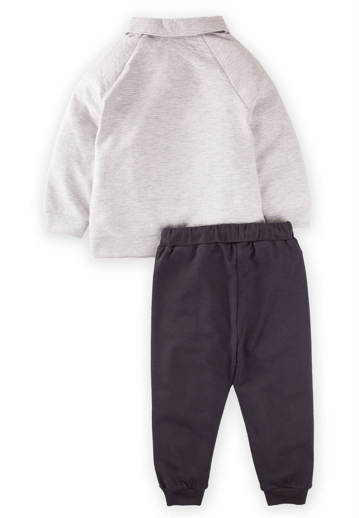 CigitFermuar Yakalı Oversize Sweatshırt Takım 3-9 Yaş GRİ
