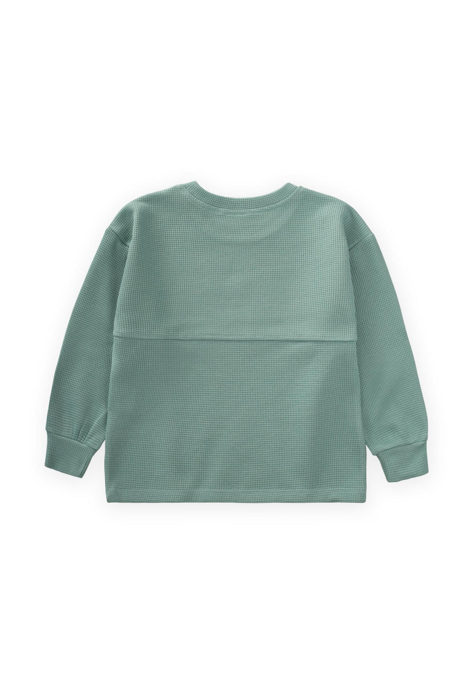 CigitOversize Waffle Mevsimlik T-Shırt 2-14 Yaş YEŞİL