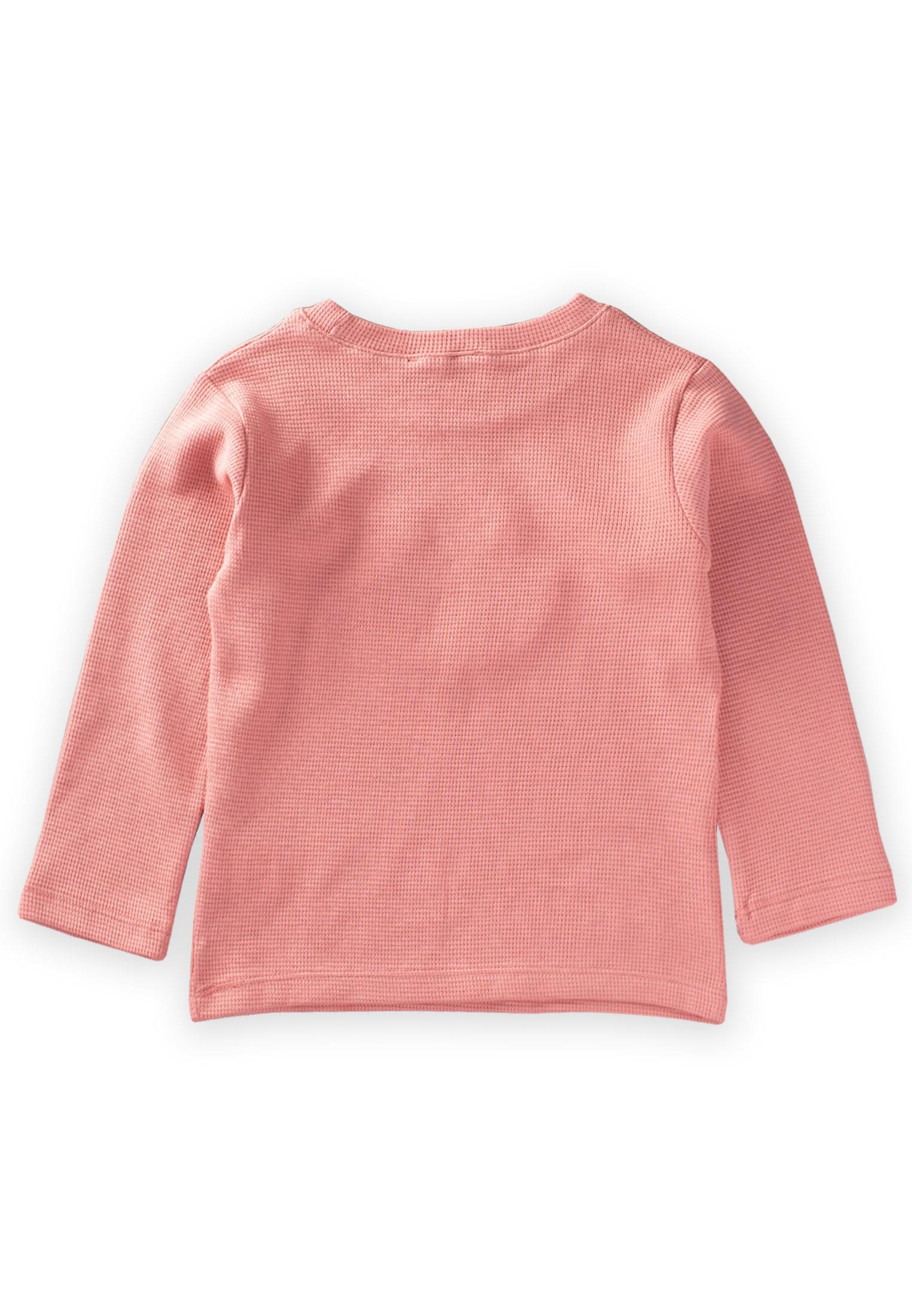 CigitSmile Süzene Nakışlı Waffle Mevsimlik T-Shırt 2-10 Yaş K PEMBE