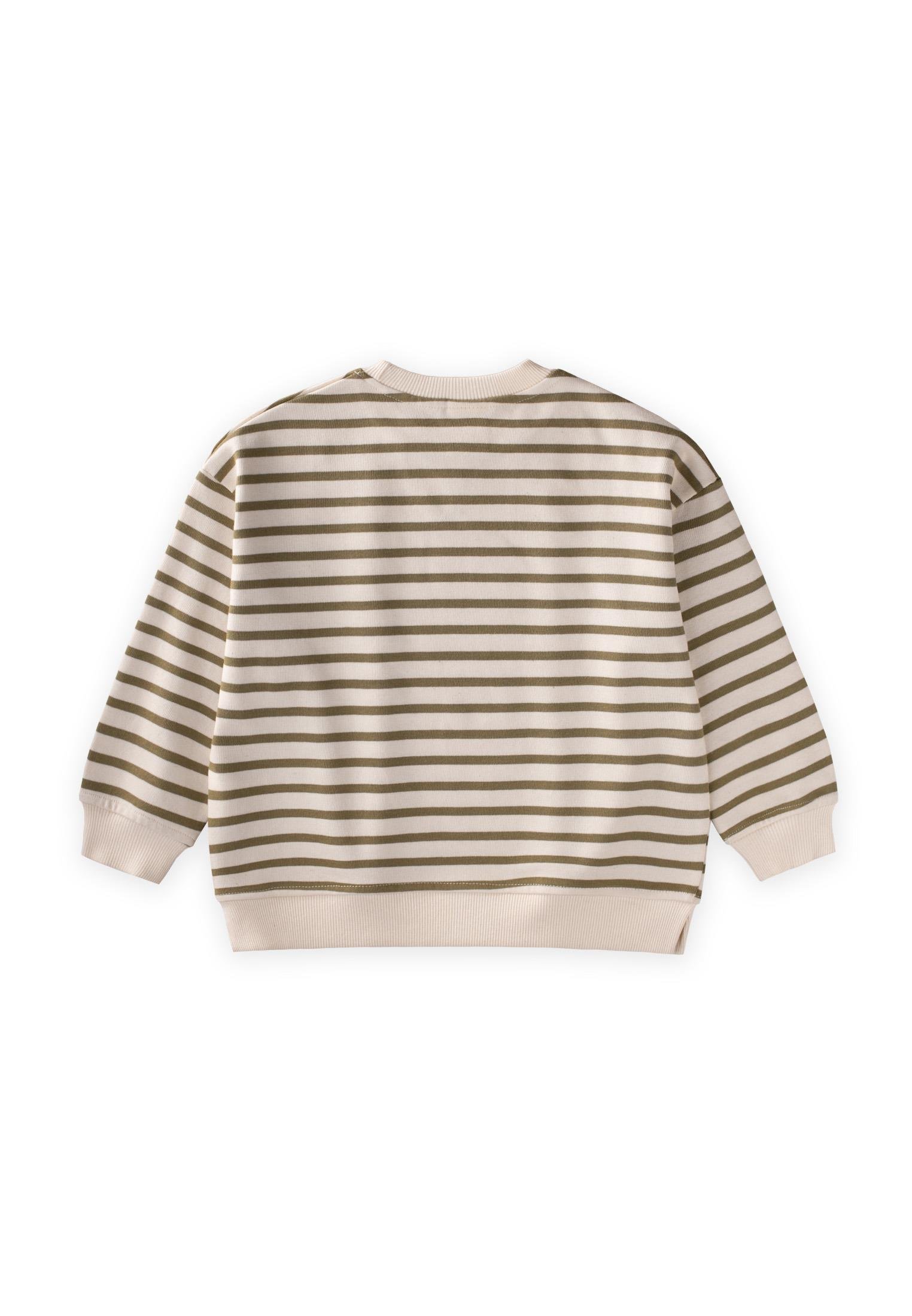 CigitÇizgili Karyoka Detaylı Mevsimlik Sweatshırt  2-12 Yaş OLİVE