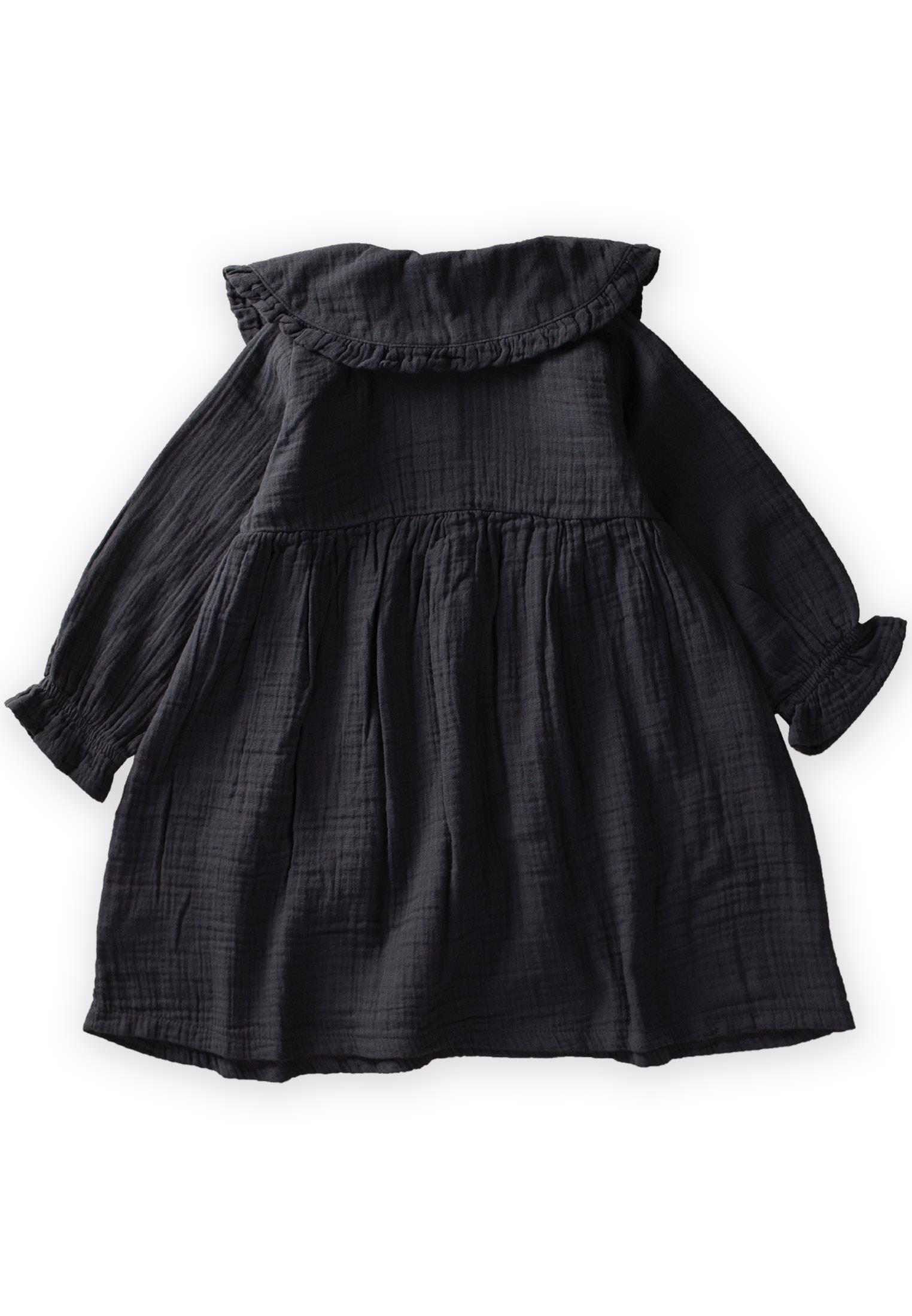 CigitYakalı Mevsimlik Elbise 2-10 Yaş ANTRASİT