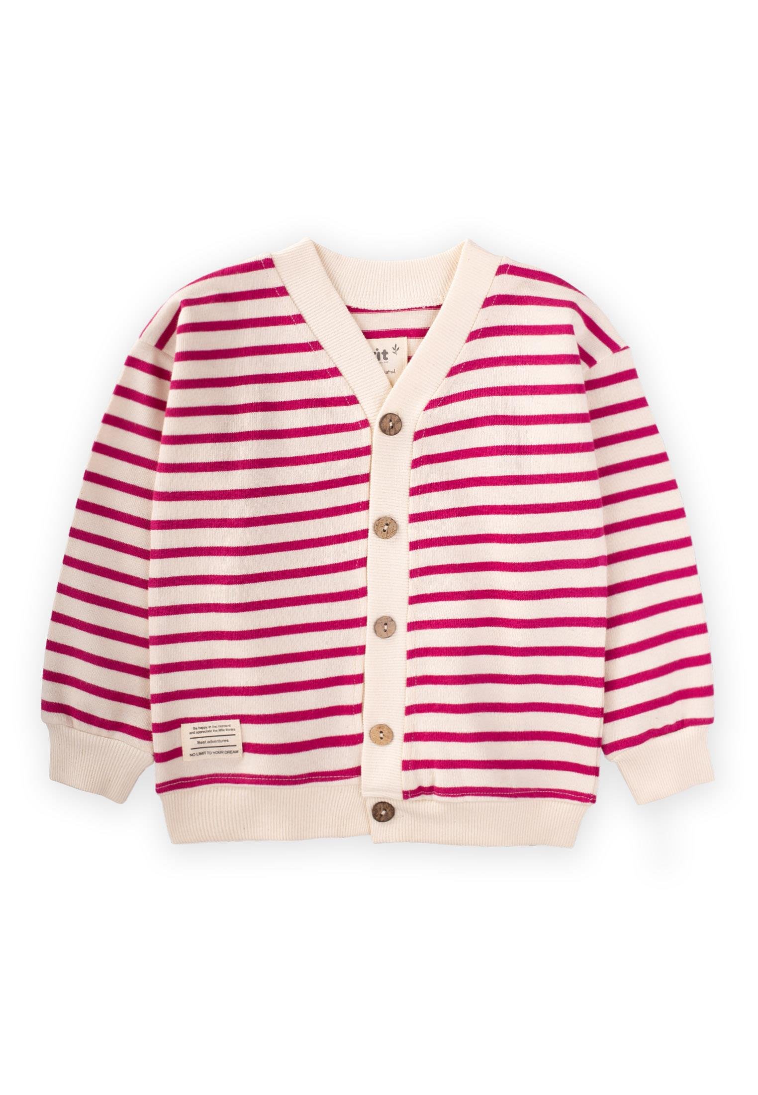 CigitÇizgili Hırka 2-10 Yaş FUŞYA