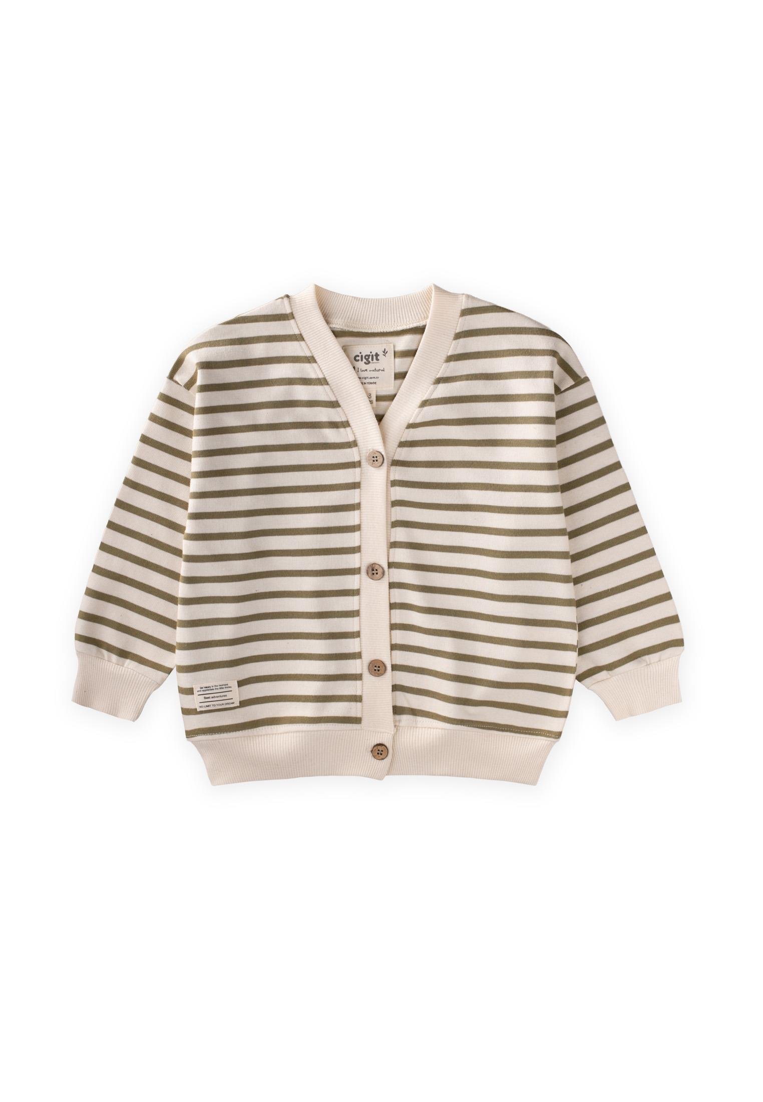 CigitÇizgili Hırka 2-10 Yaş OLİVE