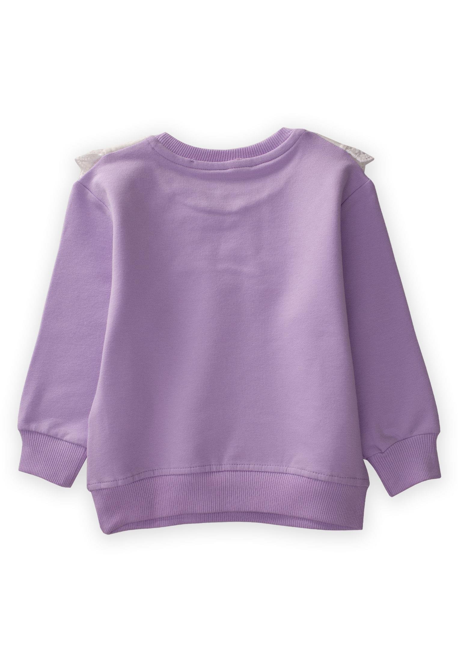 CigitYakalı Dantelli Sweatshırt 1-4 Yaş LİLA