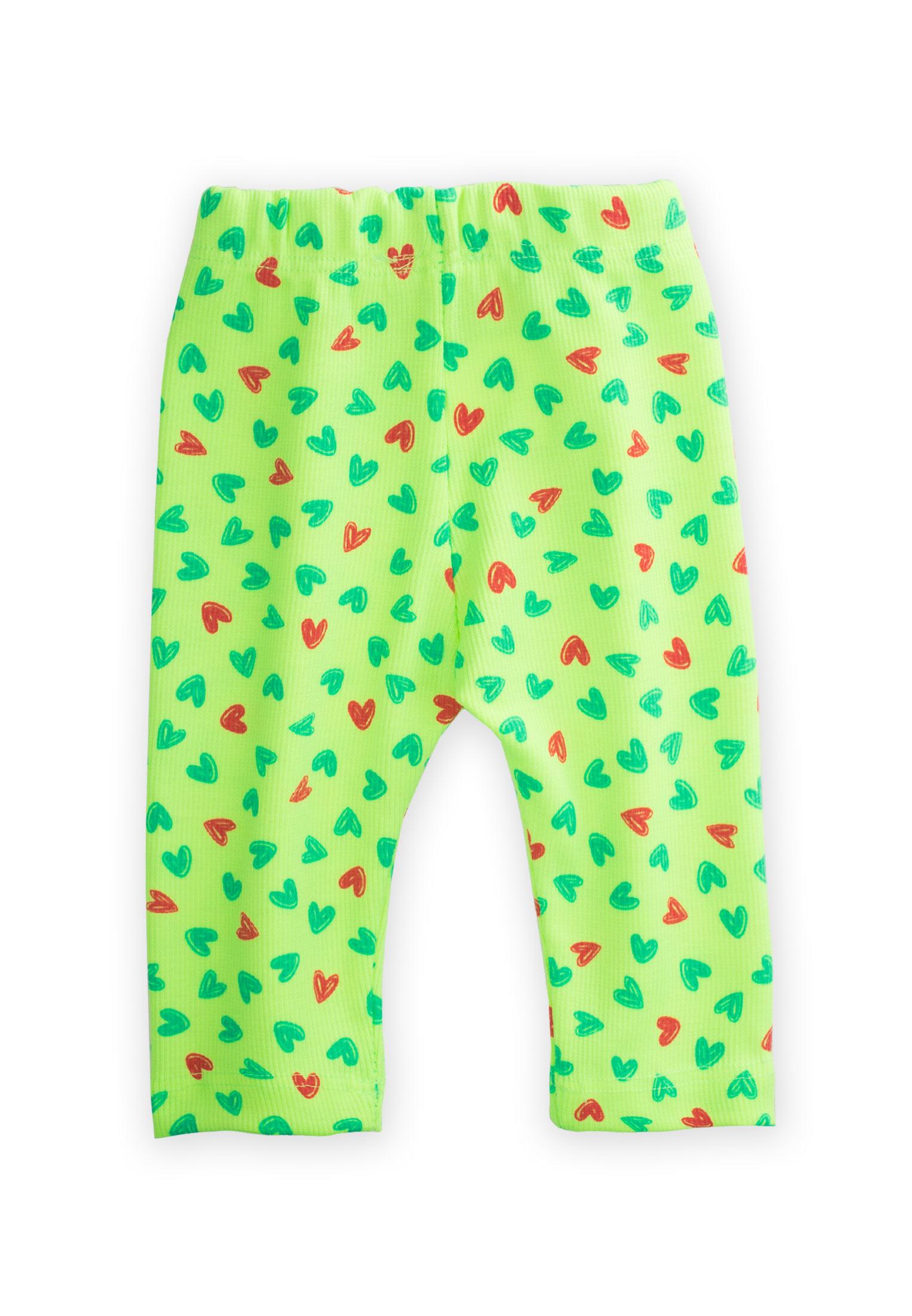 CigitNeon Mevsimlik Tayt 0-5 Yaş YEŞİL KALPLİ