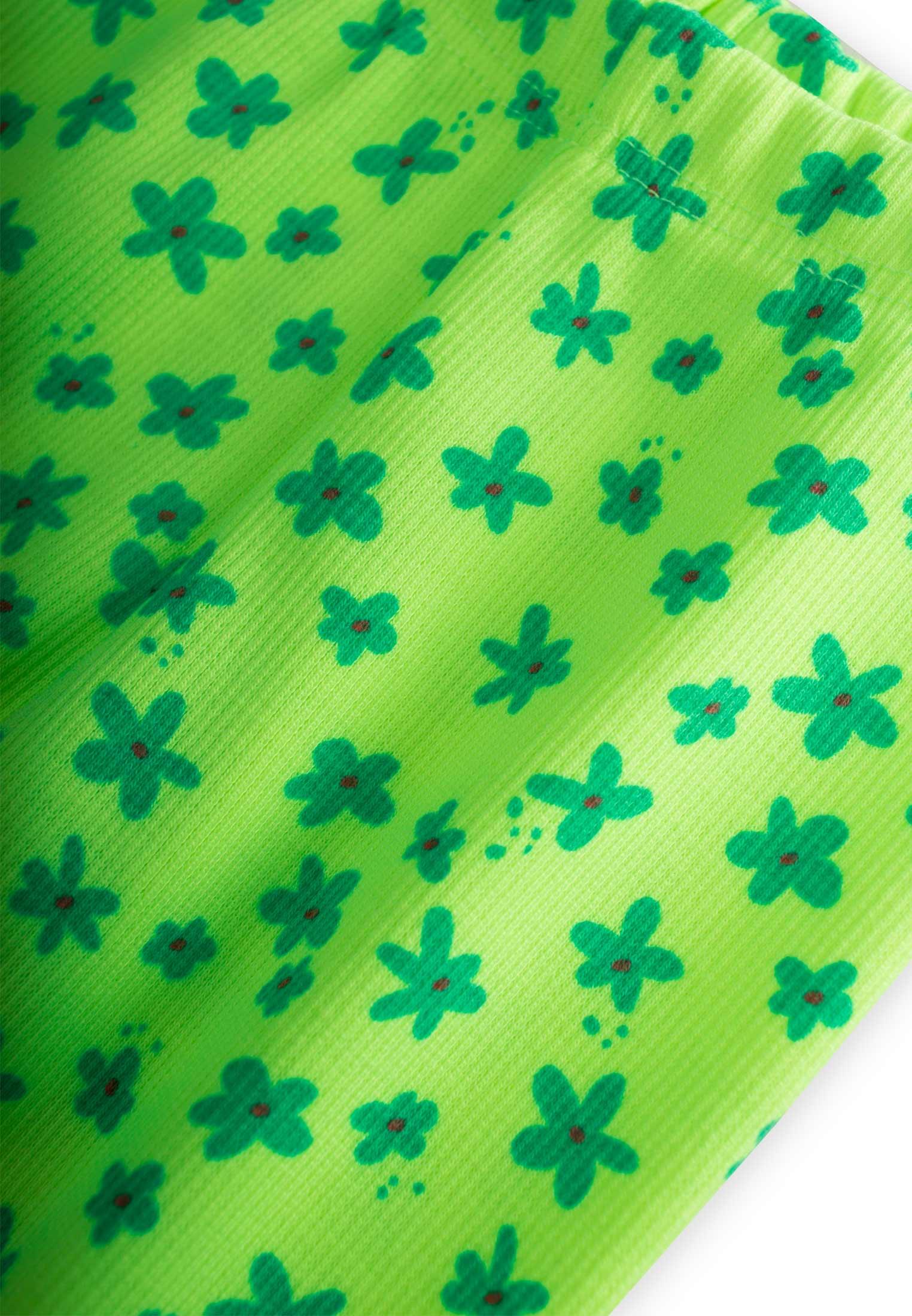 CigitNeon Mevsimlik Tayt 0-5 Yaş YEŞİL ÇİÇEKLİ