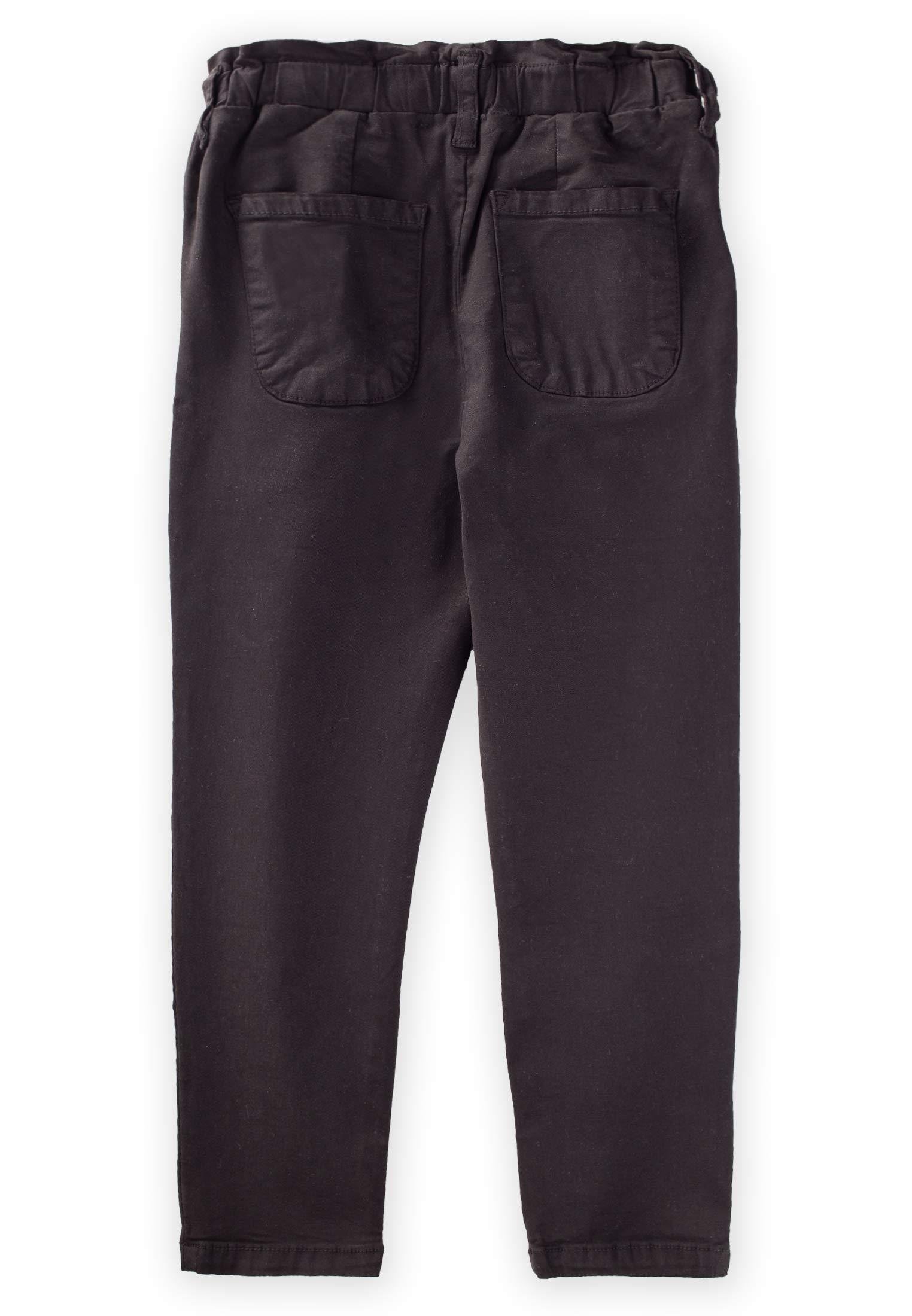 CigitBeli Fırfırlı Canvas Pantolon 2-10 Yaş SİYAH
