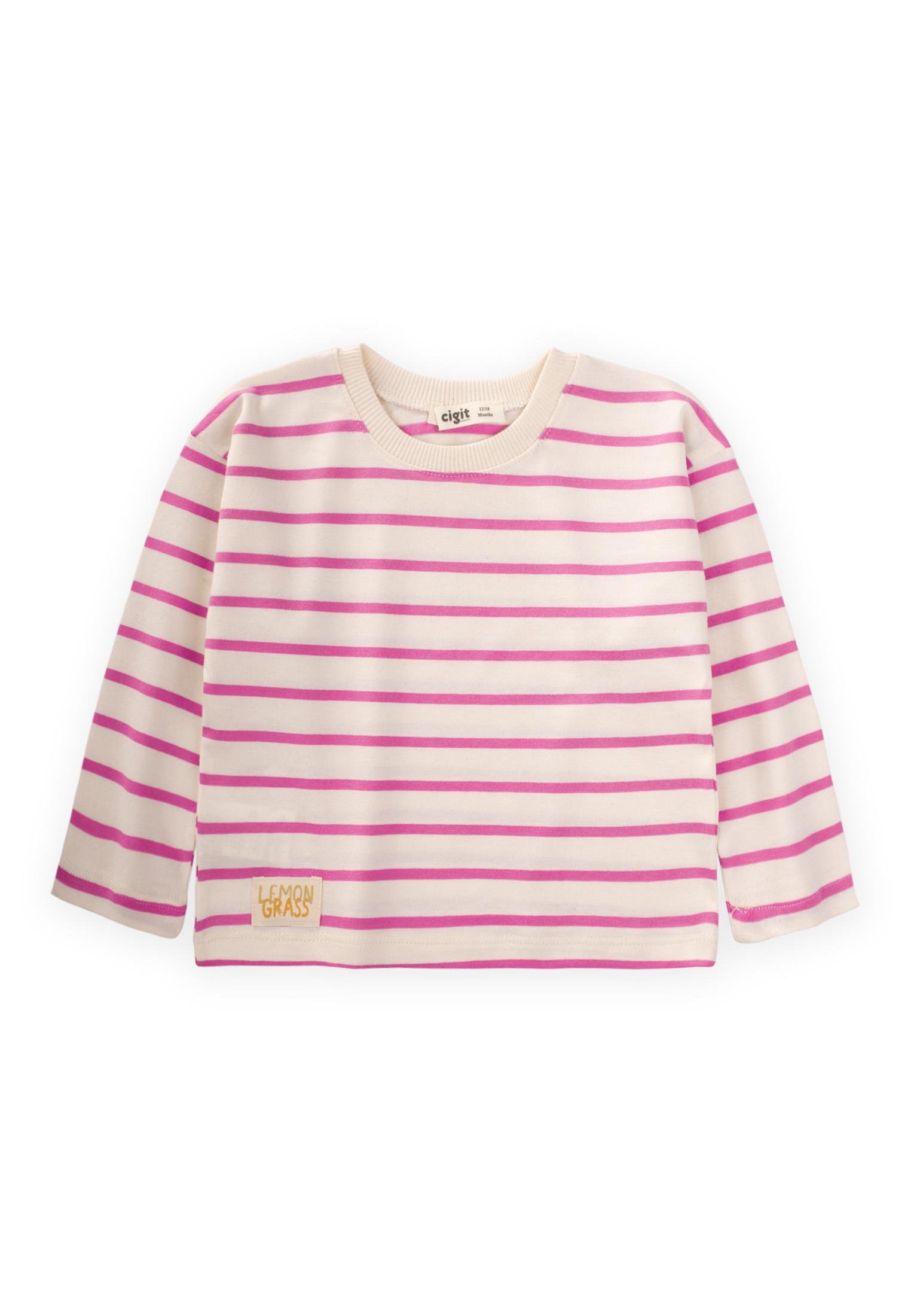 CigitÇizgili Mevsimlik T-Shırt 1-10 Yaş FUŞYA