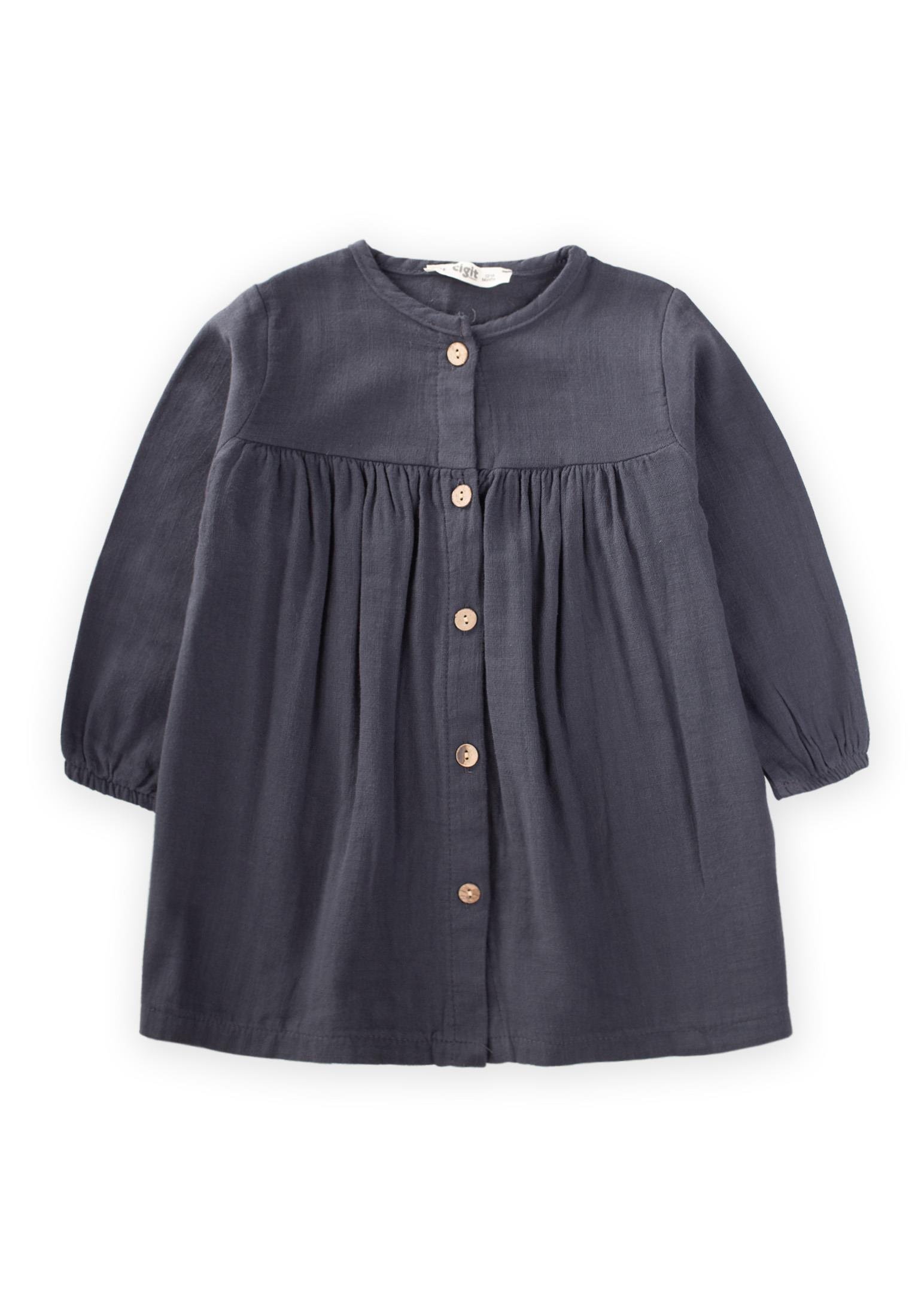 CigitFlamlı Mevsimlik Elbise 1-10 Yaş ANTRASİT