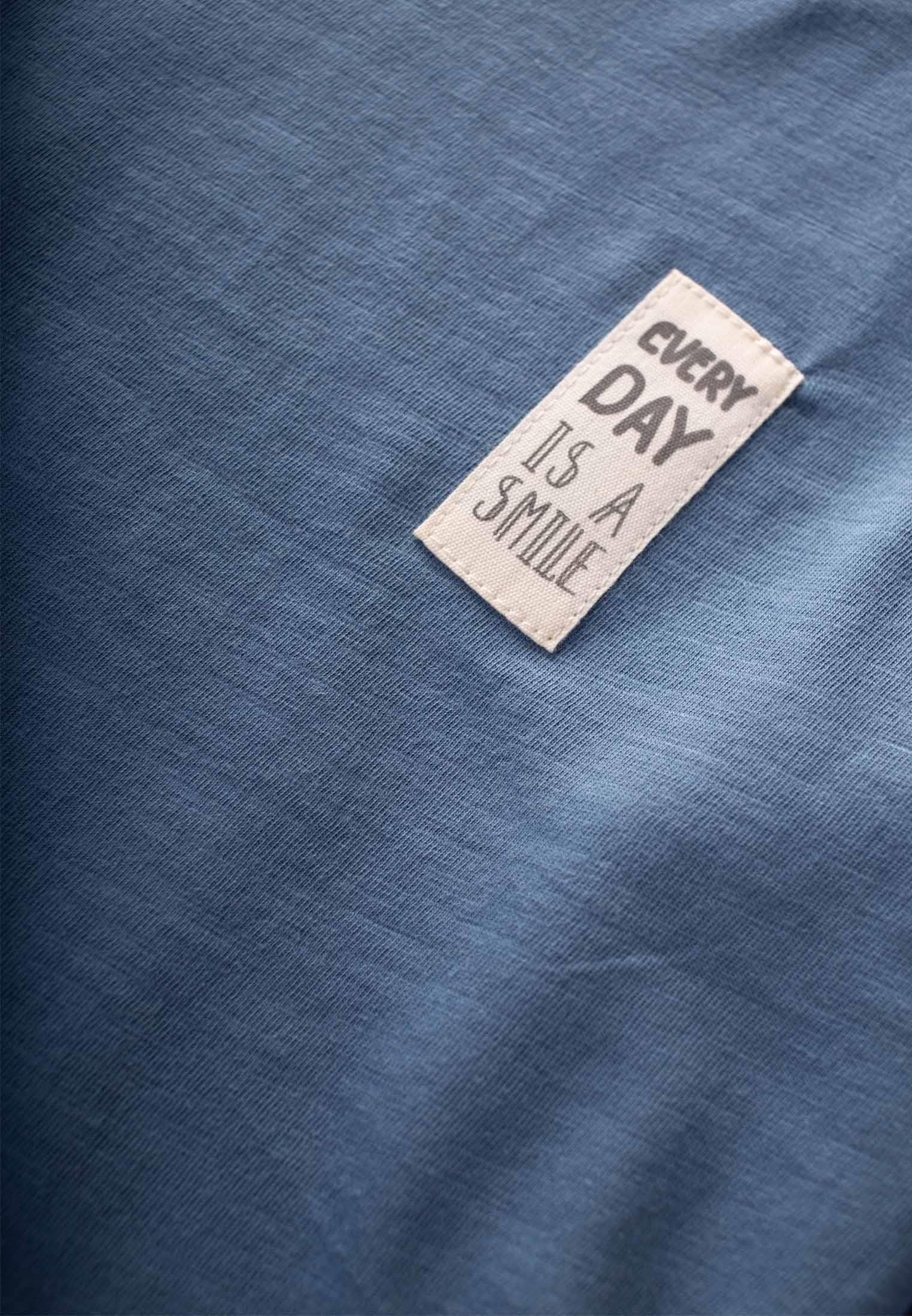 CigitEtiket Detaylı Mevsimlik T-Shırt 2-10 Yaş İNDİGO MAVİ