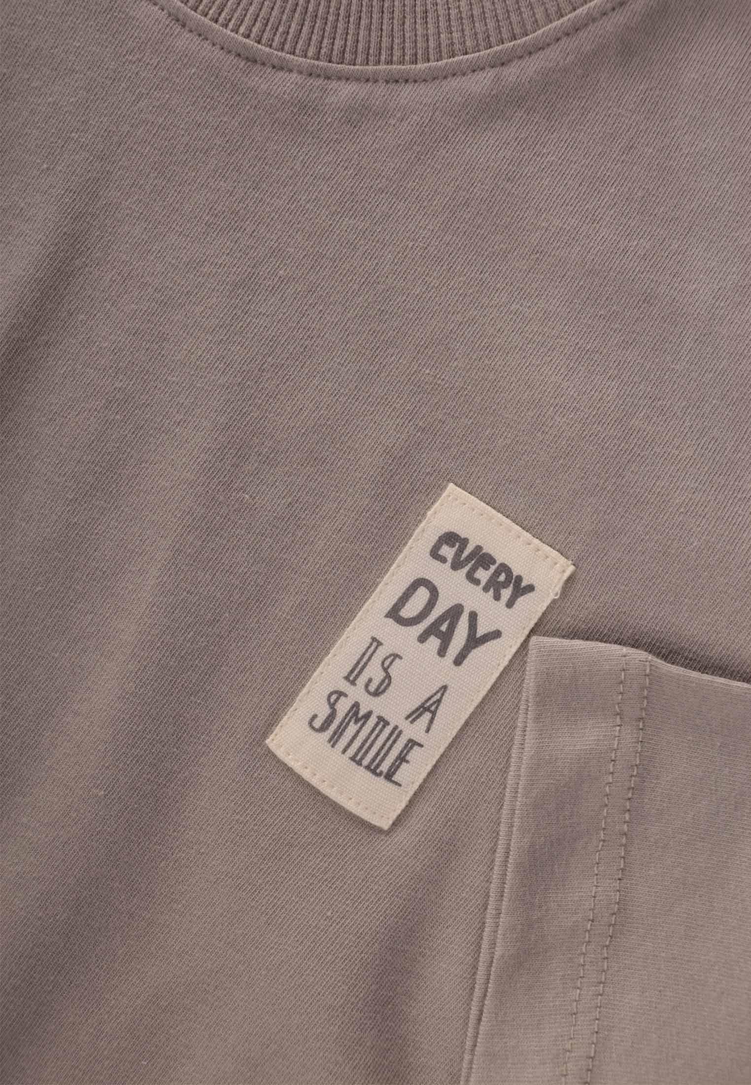 CigitEtiket Detaylı Mevsimlik T-Shırt 2-10 Yaş VİZON