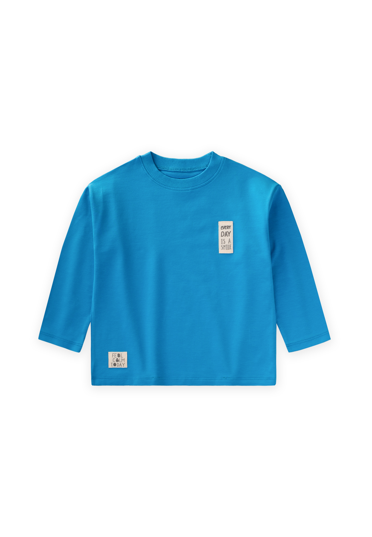 CigitEtiket Detaylı Mevsimlik T-Shırt 2-10 Yaş MAVİ