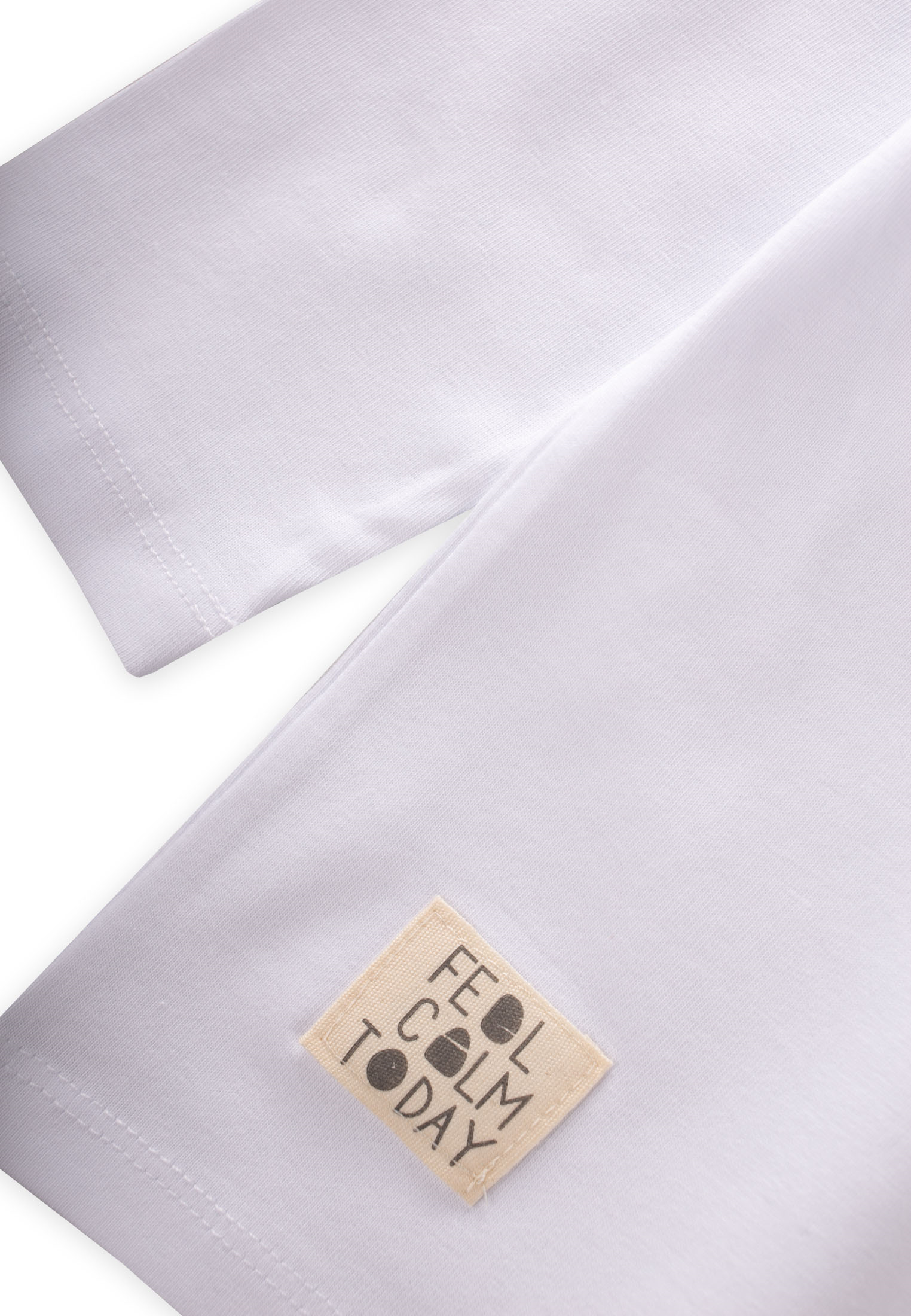 CigitEtiket Detaylı Mevsimlik T-Shırt 2-10 Yaş BEYAZ