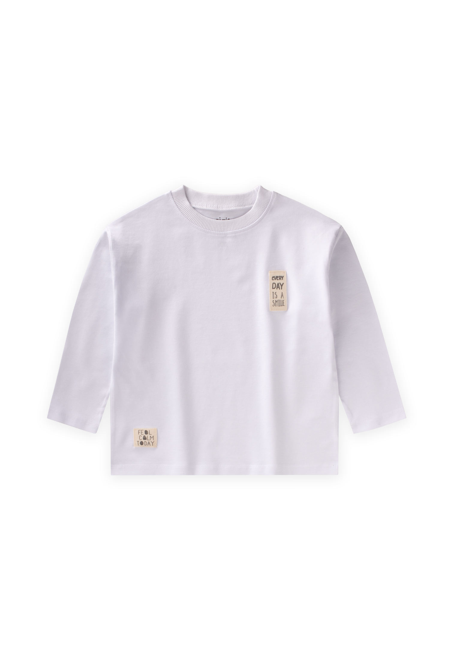 CigitEtiket Detaylı Mevsimlik T-Shırt 2-10 Yaş BEYAZ