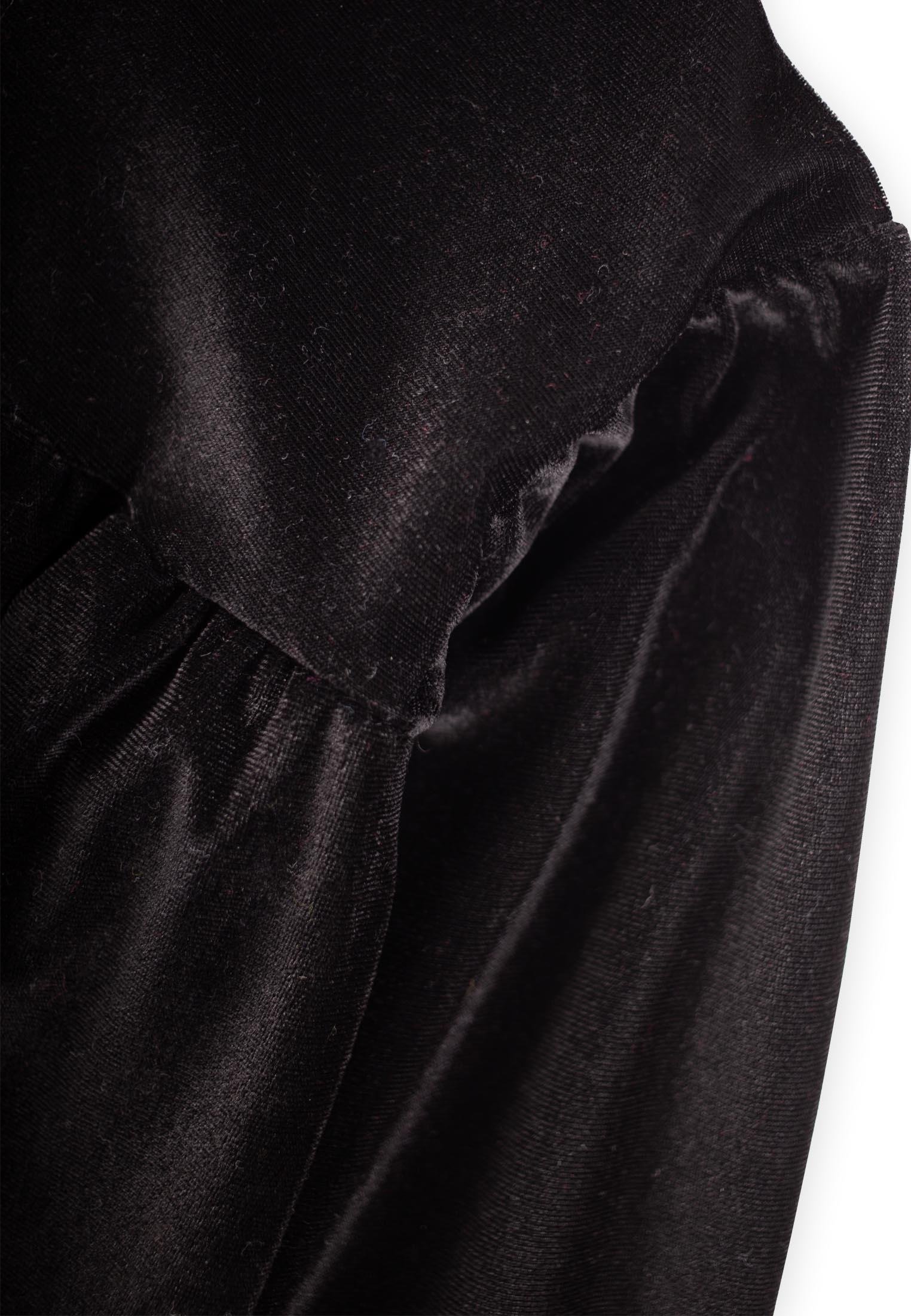 CigitParlak Kadife Elbise 2-8 Yaş SİYAH