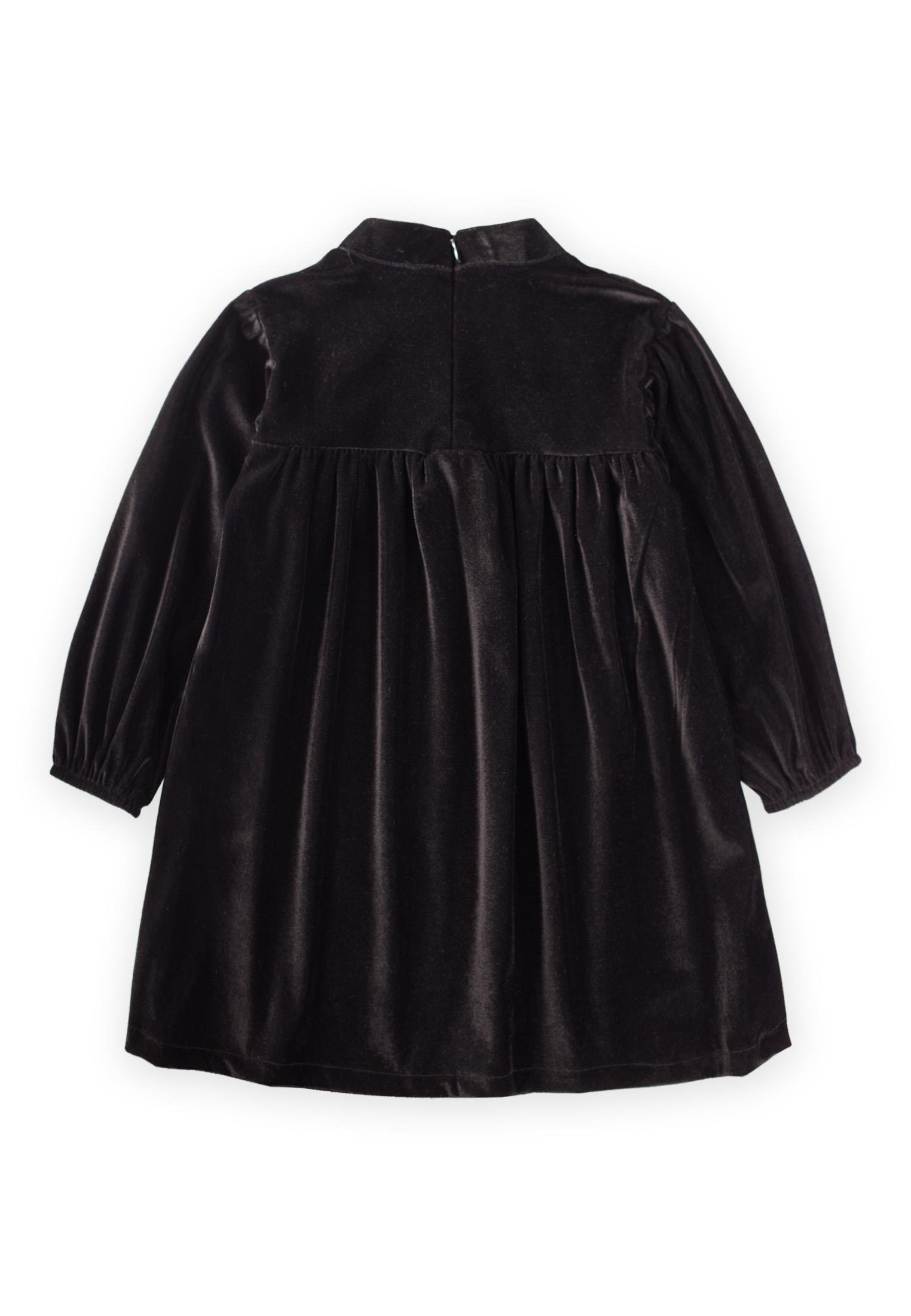 CigitParlak Kadife Elbise 2-8 Yaş SİYAH