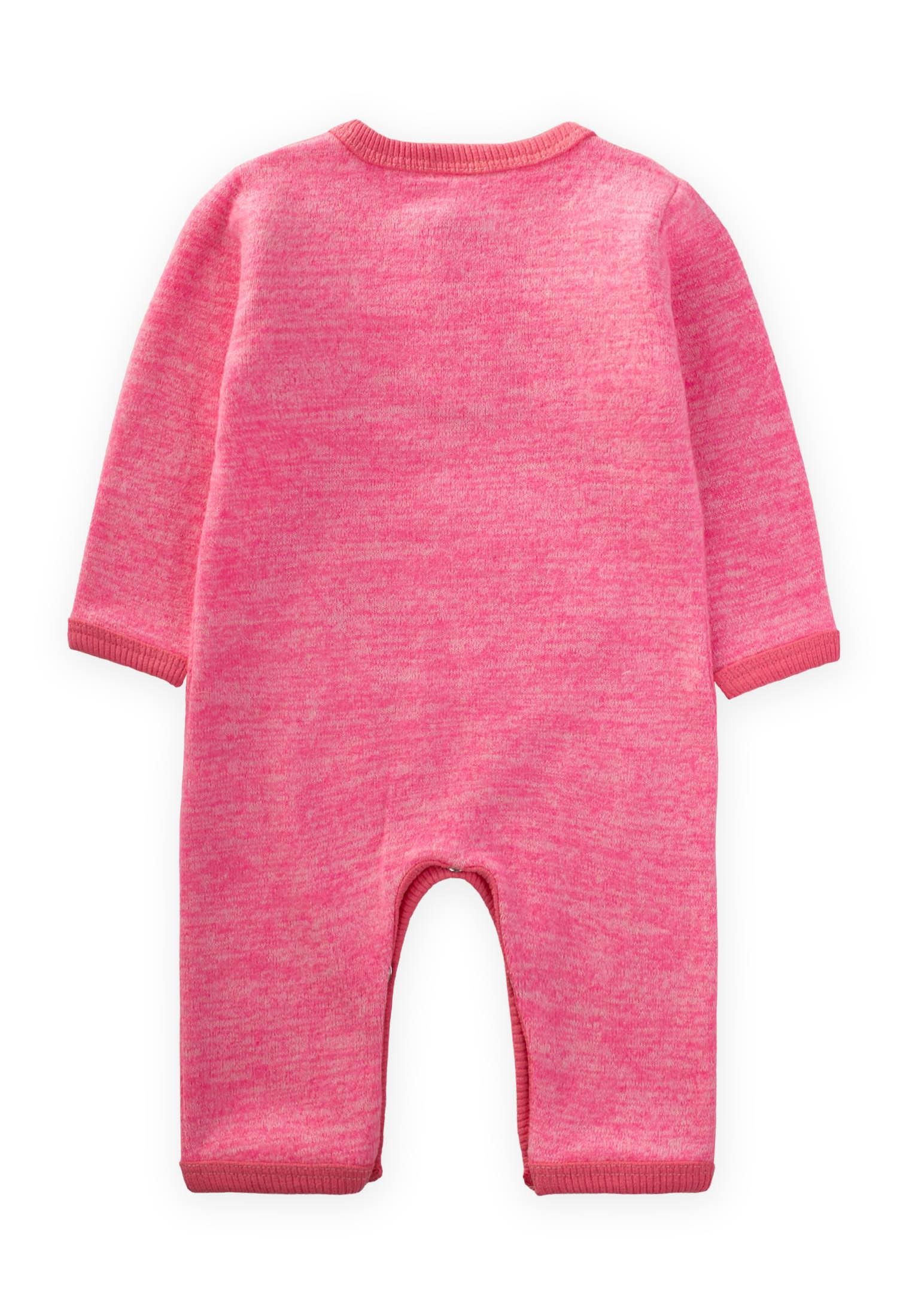 CigitMelanjlı Kanguru Cepli Tulum 0-3 Yaş PEMBE MELANJ