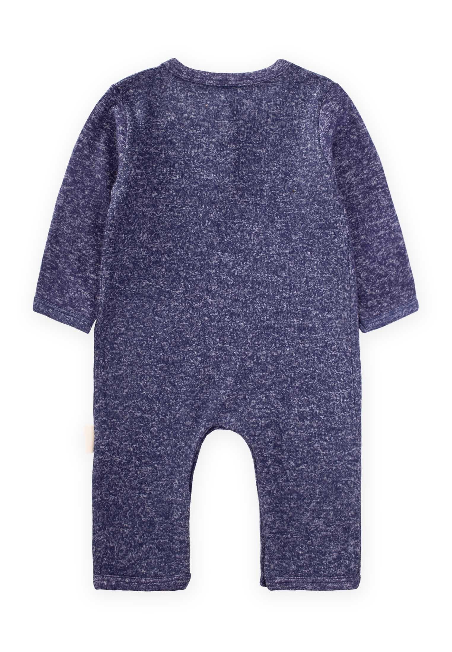 CigitMelanjlı Kanguru Cepli Tulum 0-3 Yaş LACİVERT MELANJ