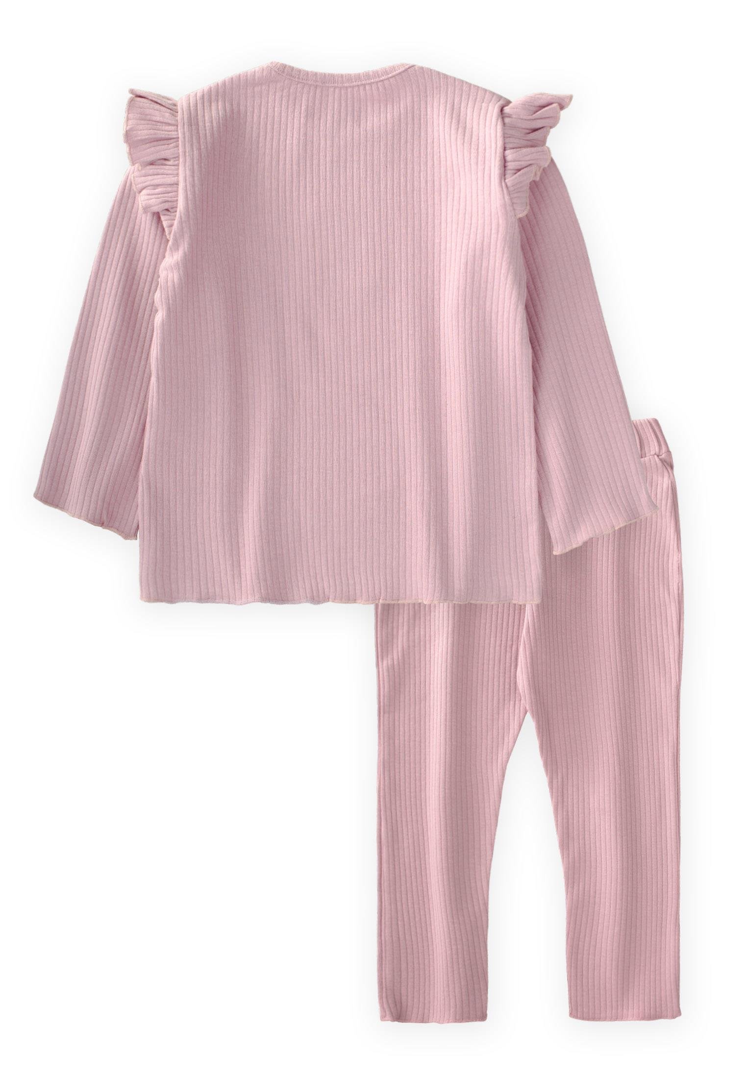 CigitEtiket Detaylı Mevsimlik Kız Takım 1-10 Yaş PUDRA PEMBE