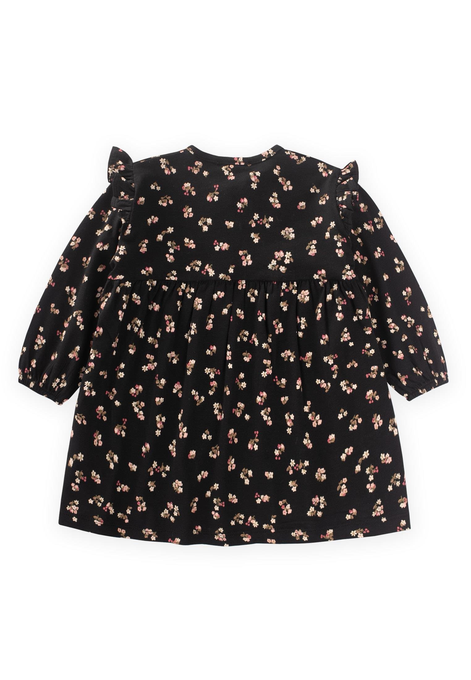 CigitDesenli Mevsimlik Elbise 1-7 Yaş SİYAH