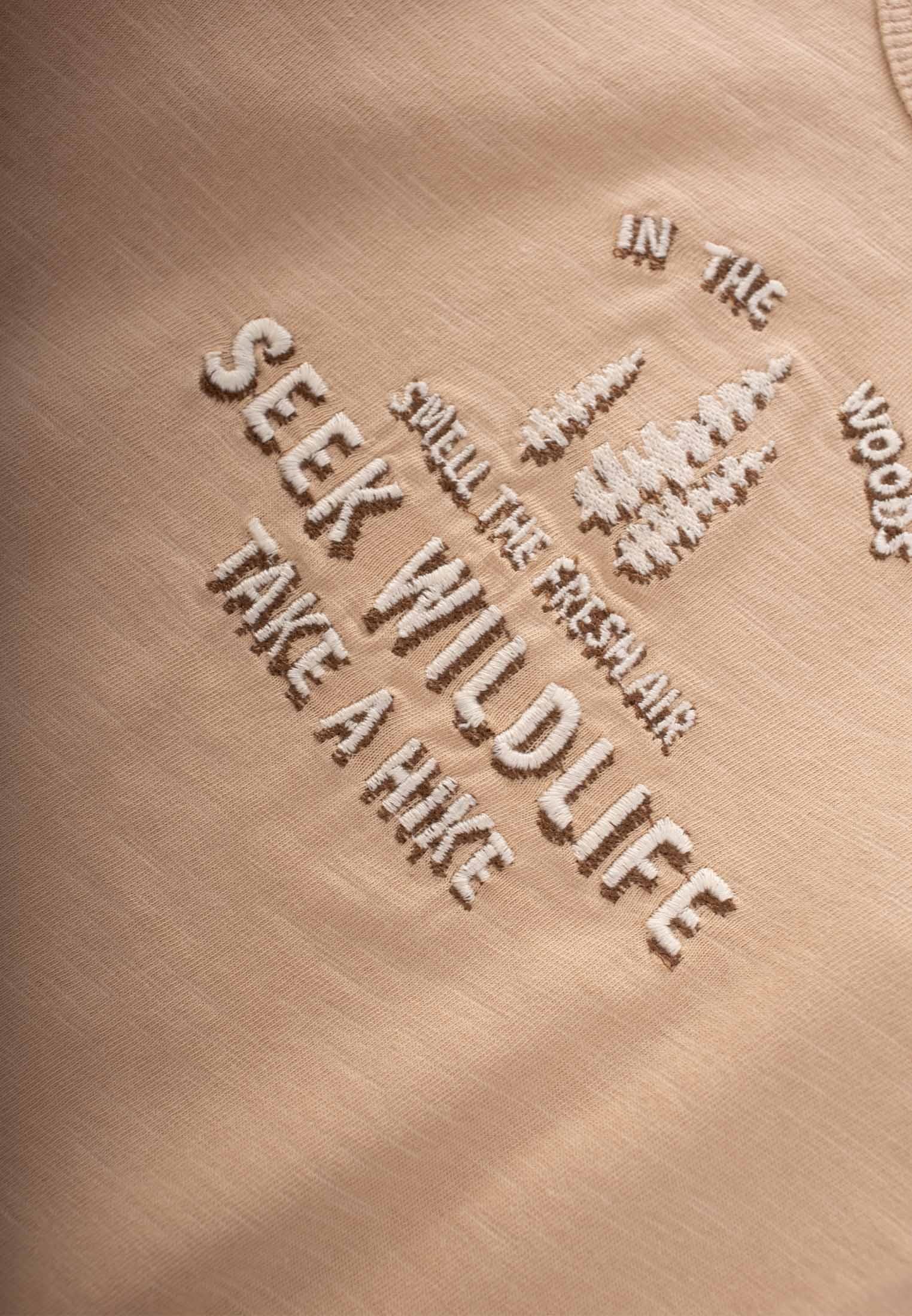 CigitSeek Wıldlıfe Nakışlı Mevsimlik T-Shırt 1-7 Yaş BEJ