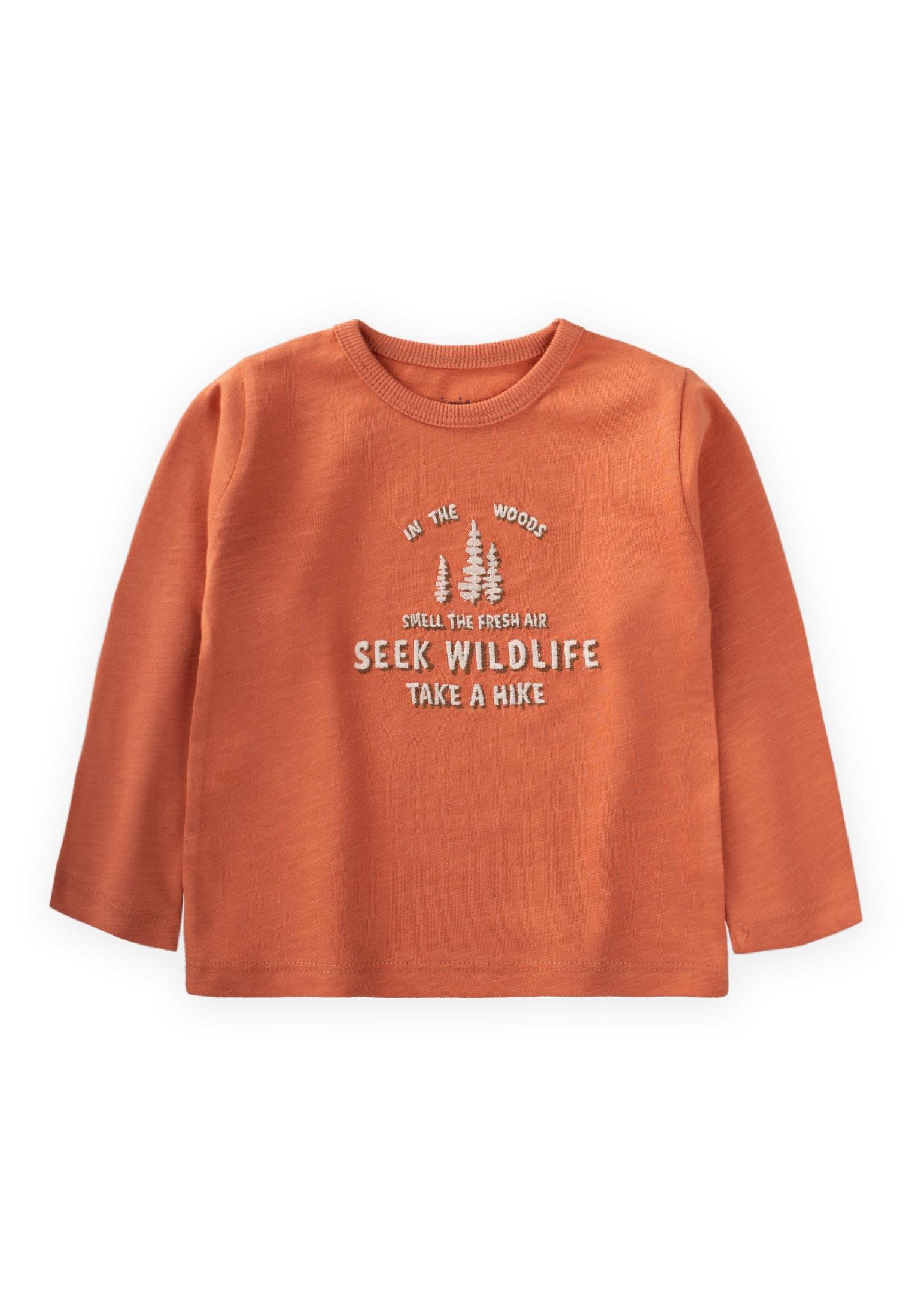 CigitSeek Wıldlıfe Nakışlı Mevsimlik T-Shırt 1-7 Yaş ORANJ